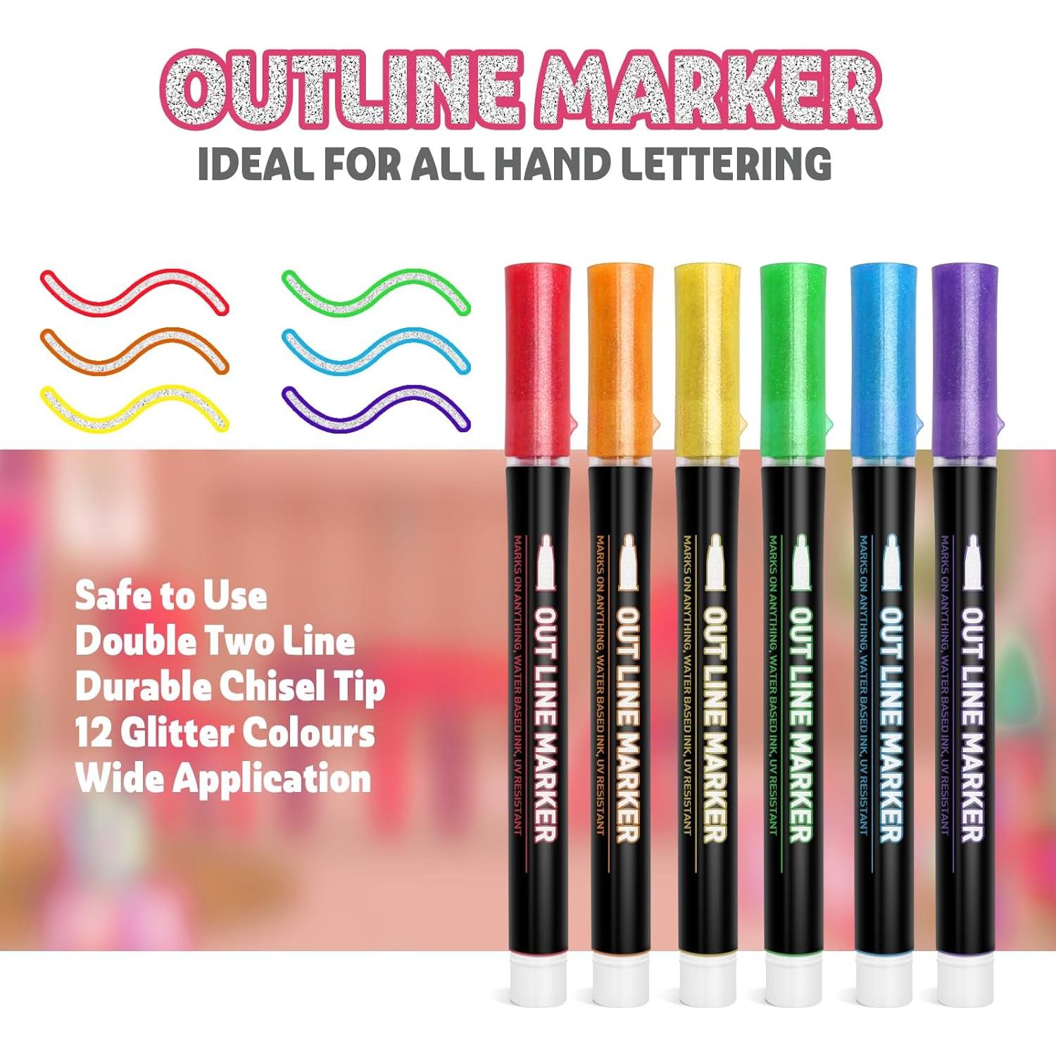 Marcadores Brillantes GLOPUS 12 Unidades para Manualidades