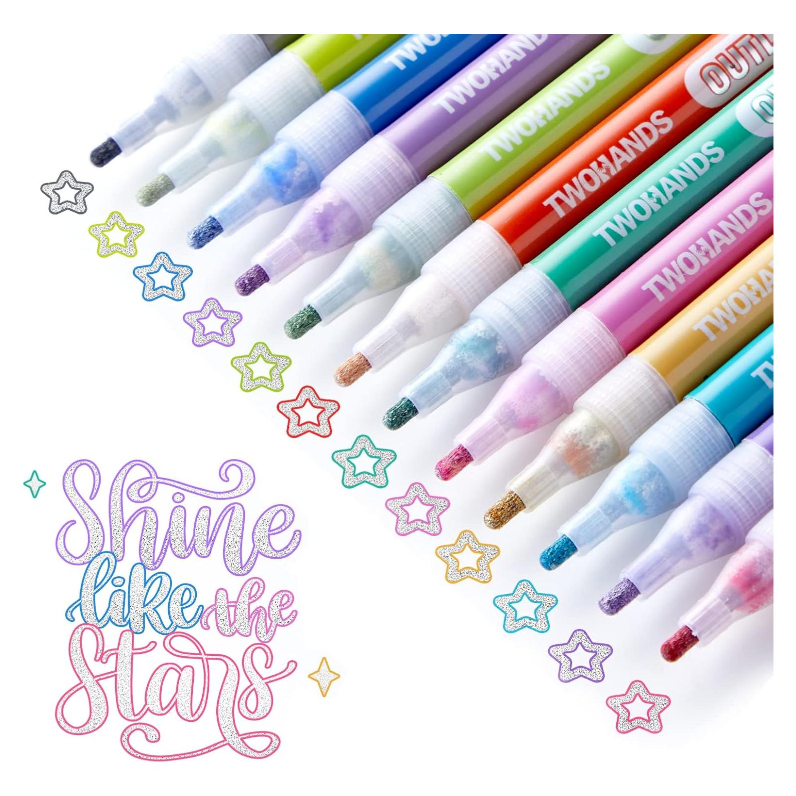 Marcadores Metálicos TWOHANDS, 12 Colores, Punta Fina