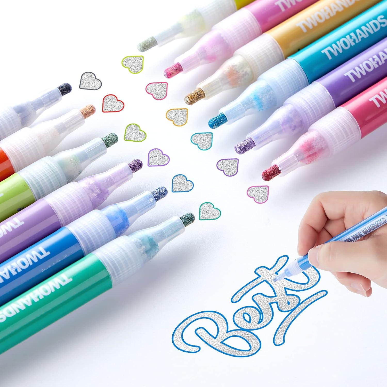 Marcadores Metálicos TWOHANDS, 12 Colores, Punta Fina