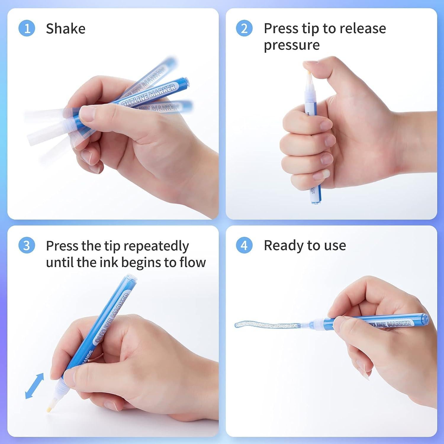 Marcadores Metálicos TWOHANDS, 12 Colores, Punta Fina