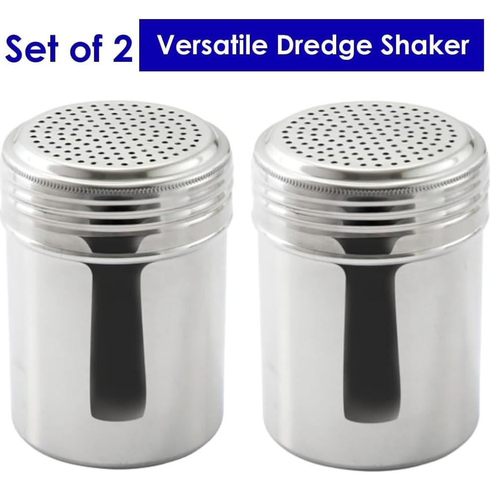 Dredge Shaker Acero Inoxidable Gran Credenciales Set 2x10oz
