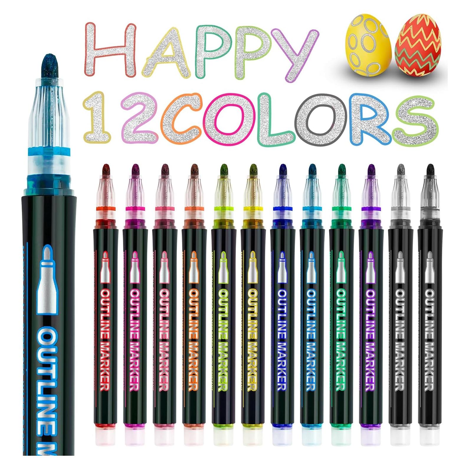 Marcadores Brillantes Ulrhpc - 12 Colores para Manualidades