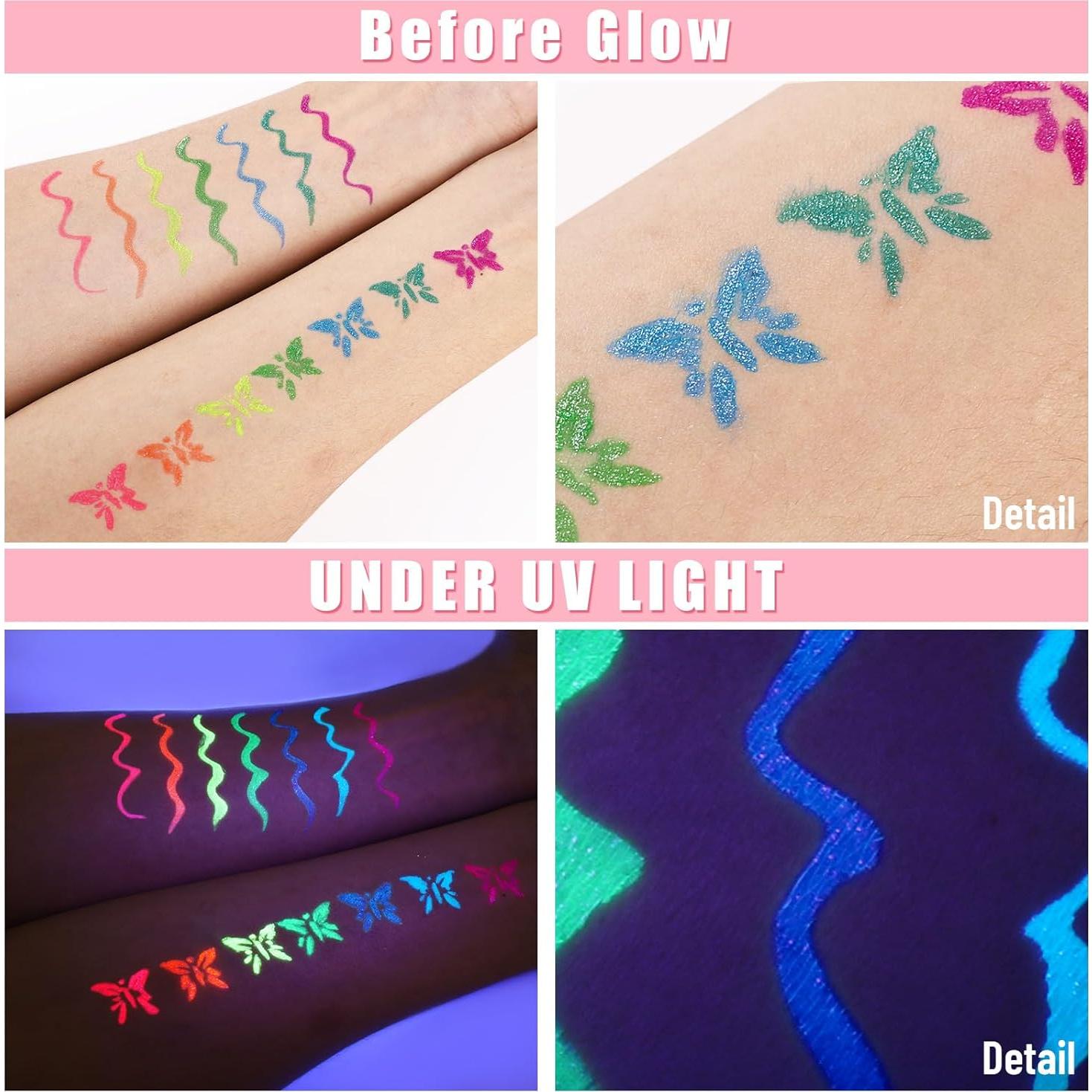 Delineador de Ojos Neón BOBISUKA - Set 7 Colores UV Impermeable