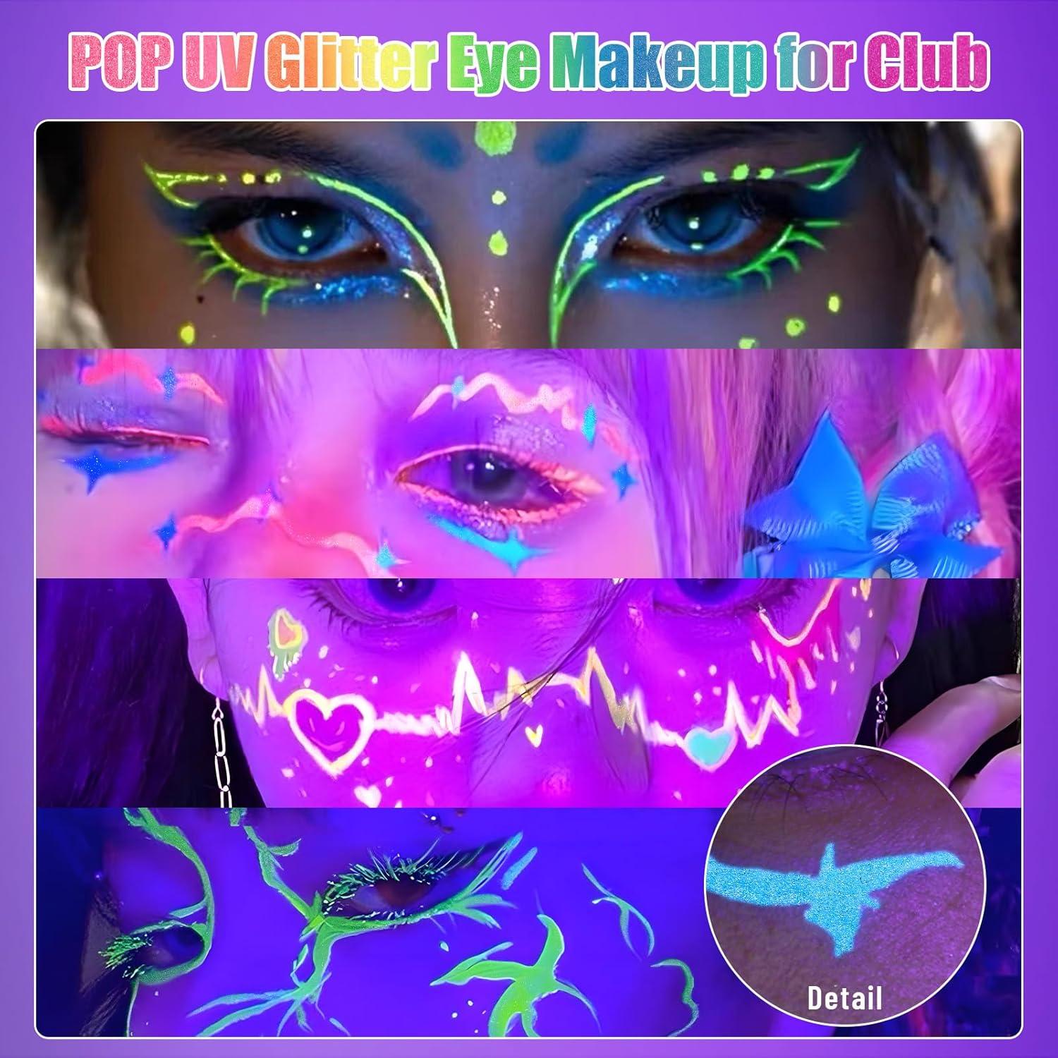 Delineador de Ojos Neón BOBISUKA - Set 7 Colores UV Impermeable