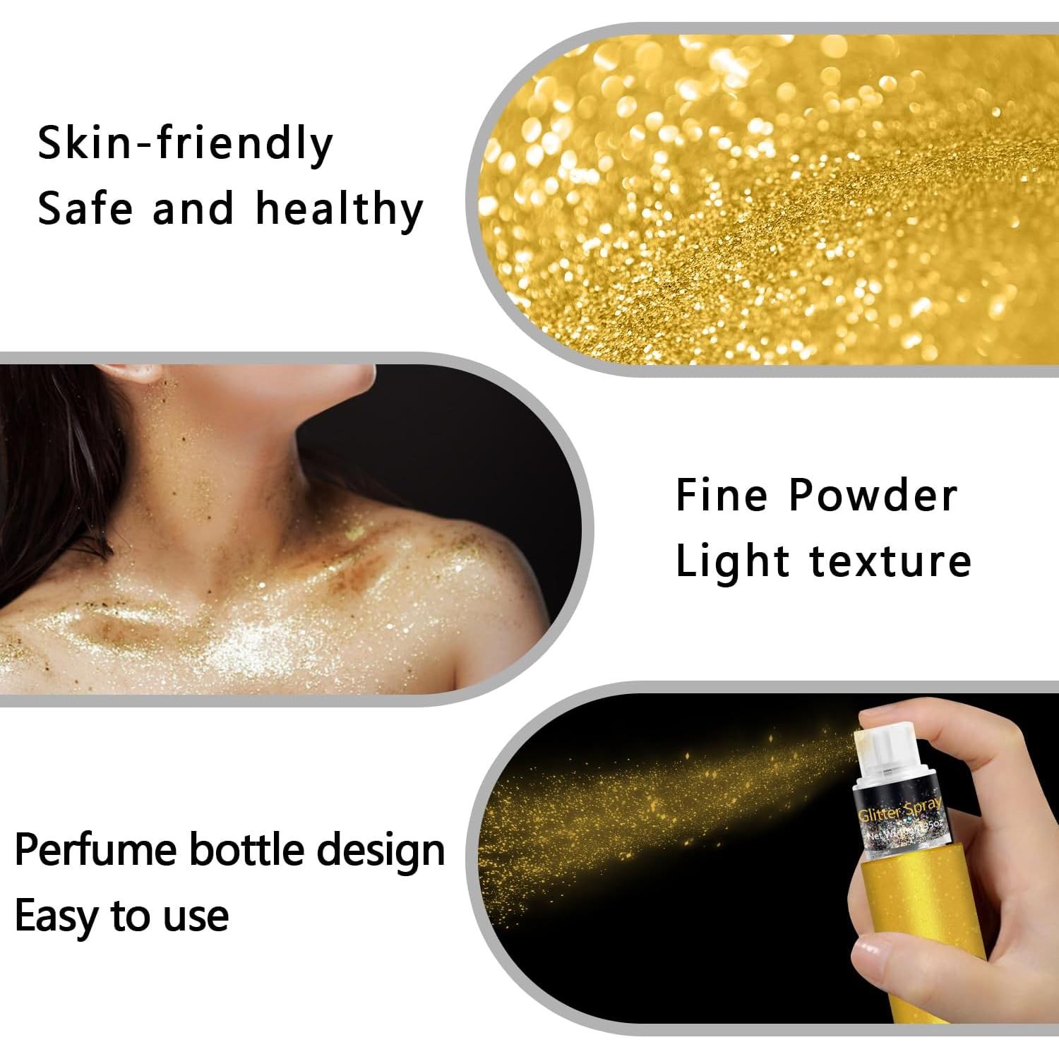 Spray de Brillo Corporal Meilury 10g - Holográfico Oro