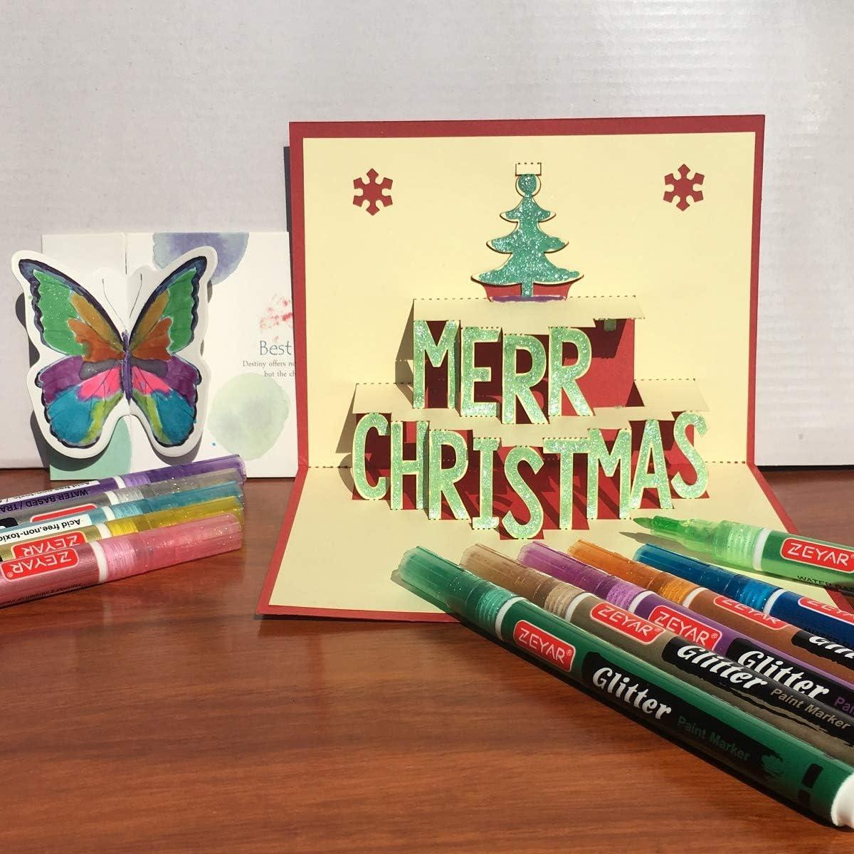 Marcadores de Pintura Brillante ZEYAR 12 Colores Punta Fina