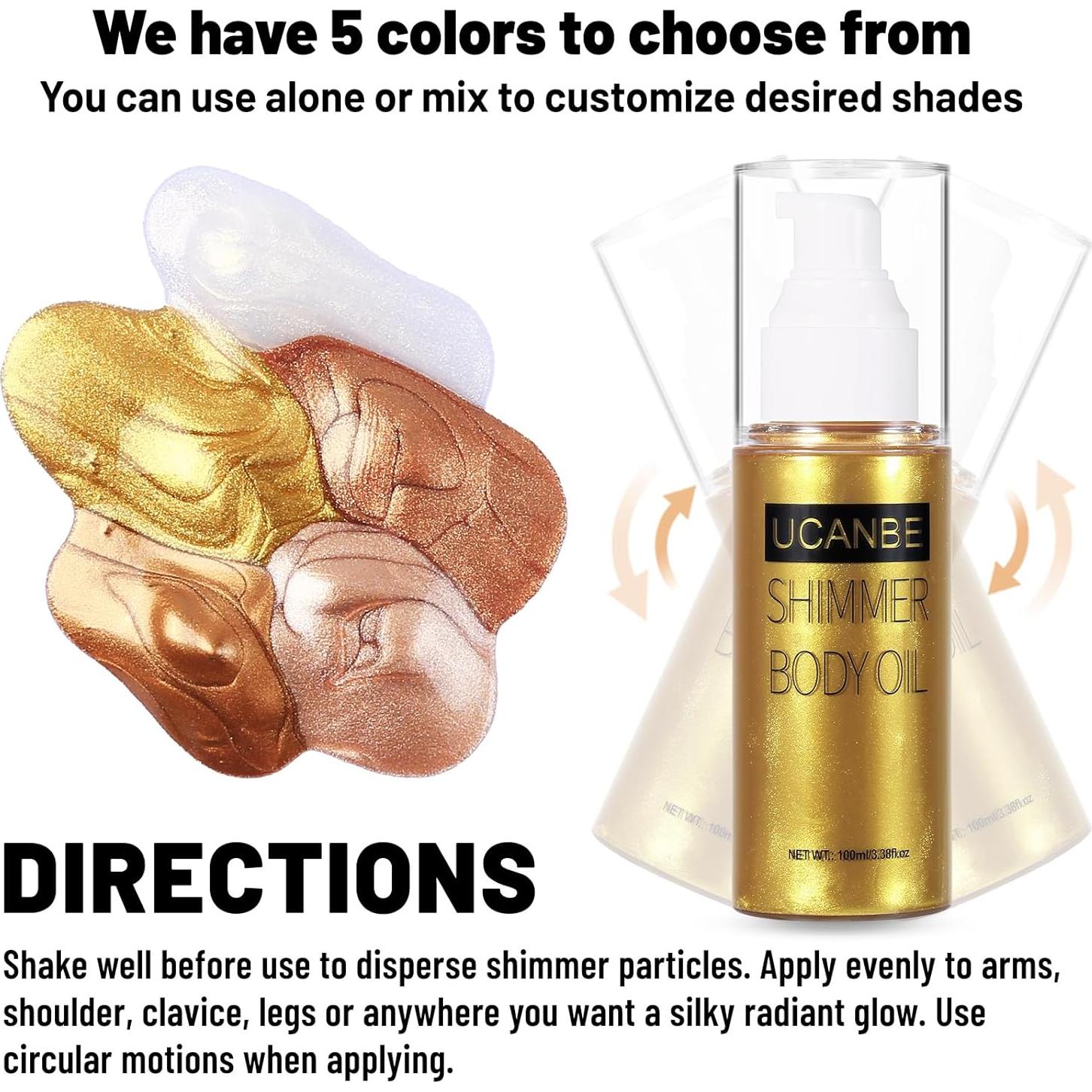 UCANBE Aceite Brillante para el Cuerpo 100ml Oro Hidratante