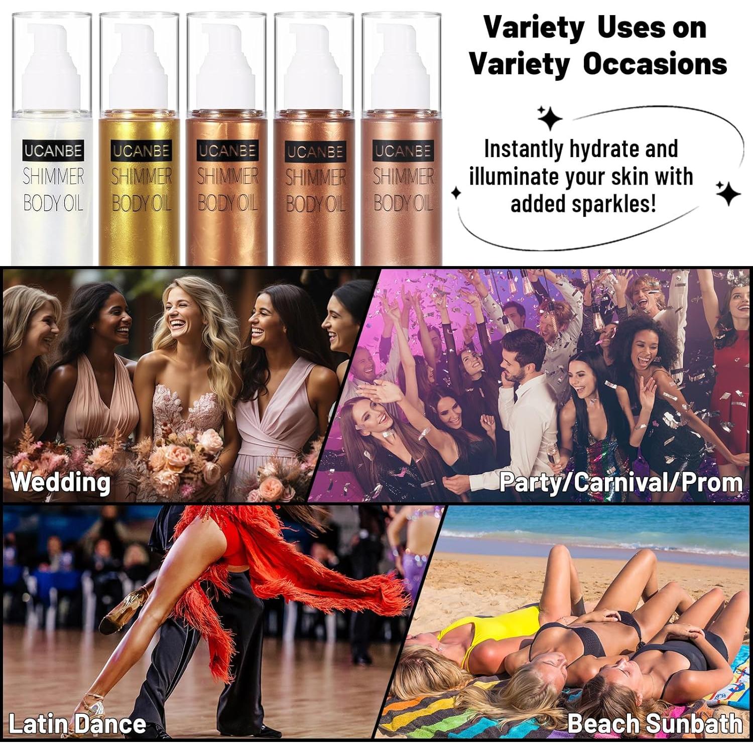 UCANBE Aceite Brillante para el Cuerpo 100ml Oro Hidratante