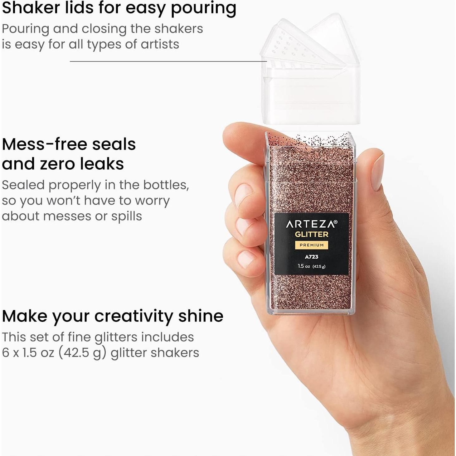 Set de 6 Brillos Metálicos Fino Arteza 42.52 g para Manualidades