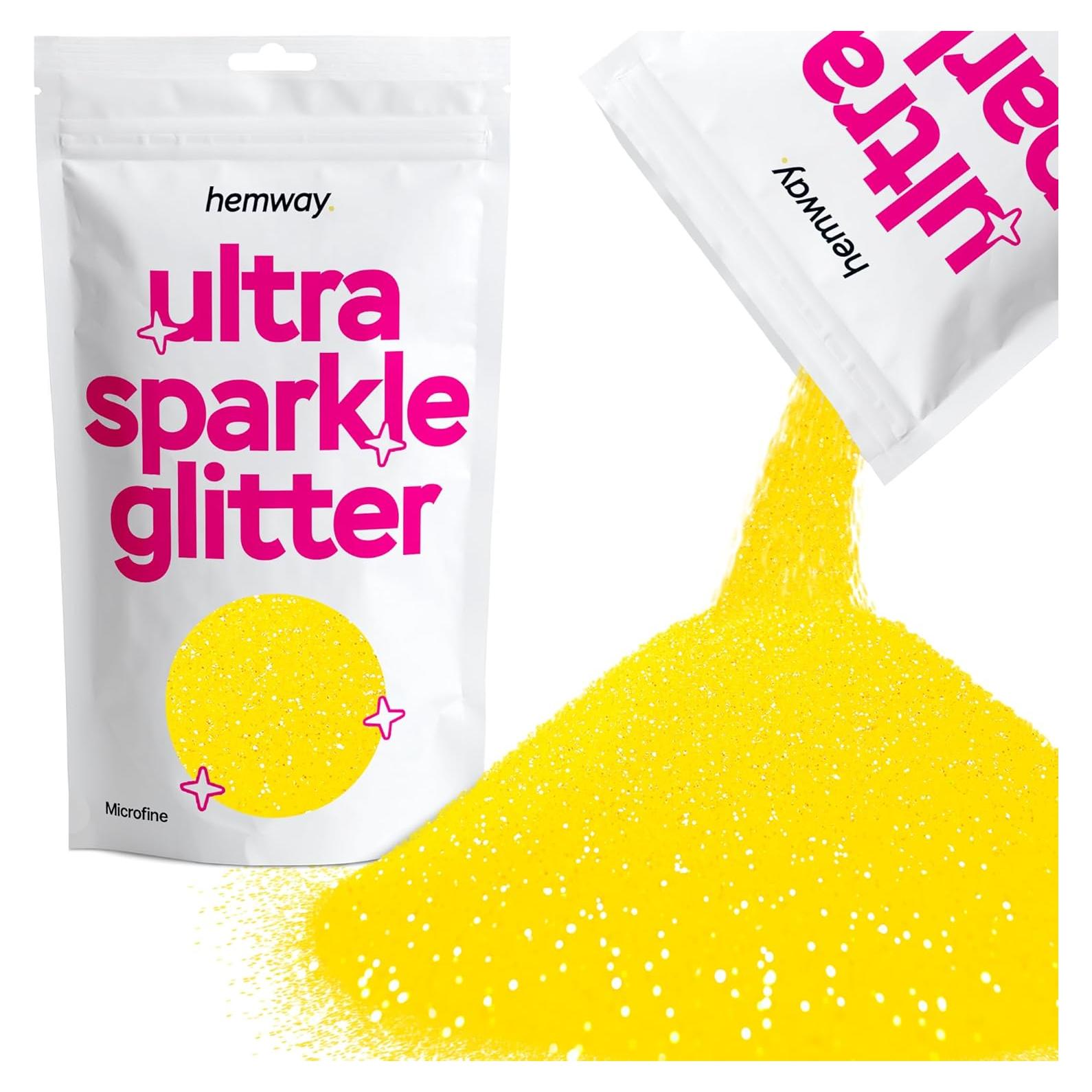 Glitter Ultra Brillante Hemway 100g Amarillo Fluorescente para Manualidades