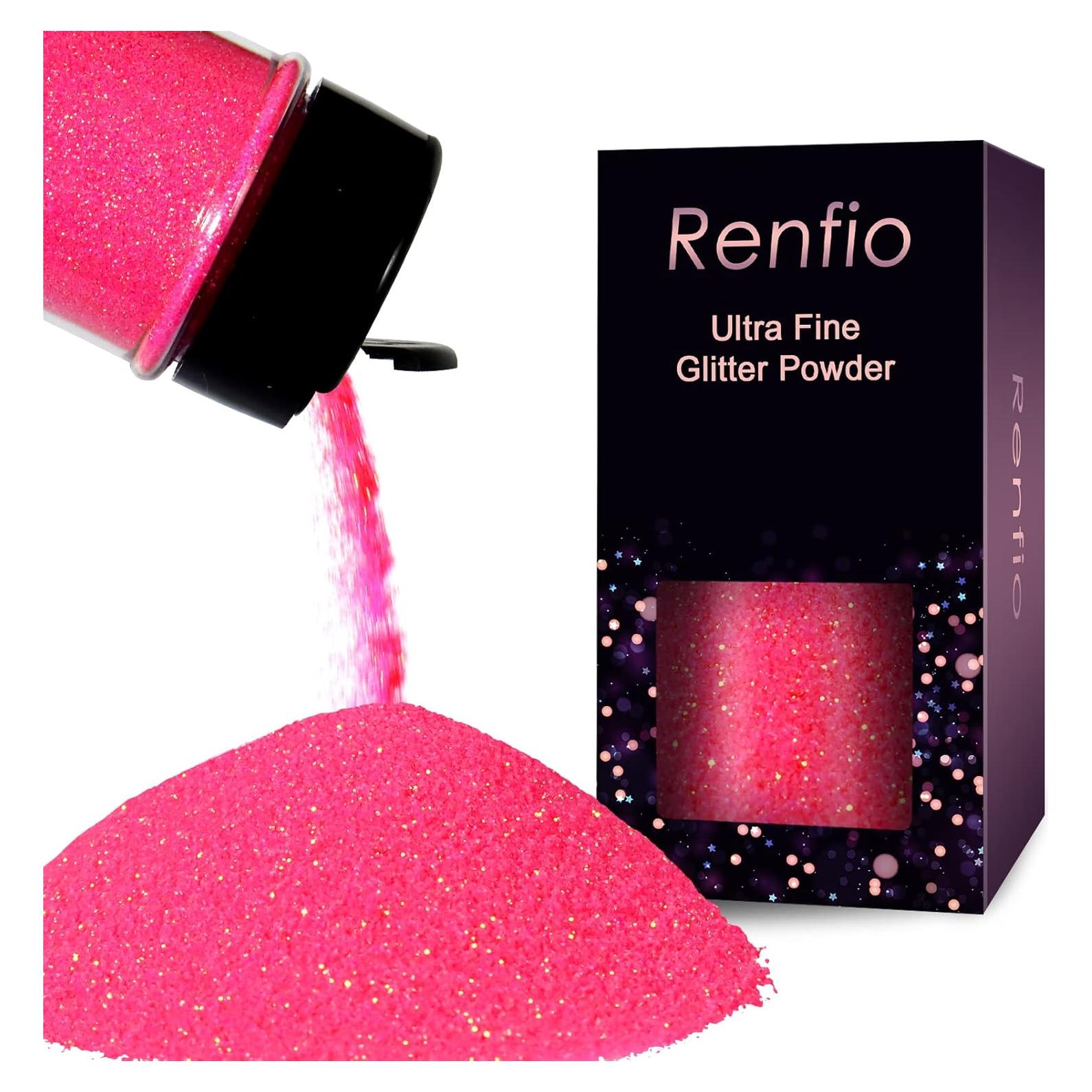Brillo Rosa Fluorescente Renfio 55g Copos de PET para Manualidades