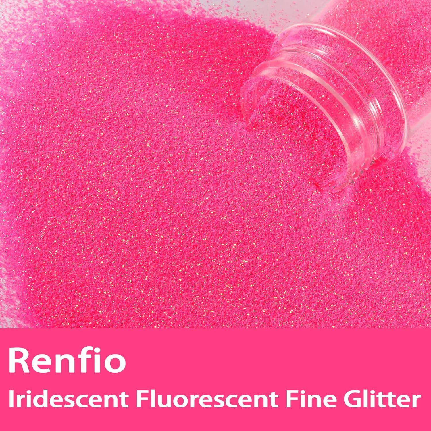 Brillo Rosa Fluorescente Renfio 55g Copos de PET para Manualidades