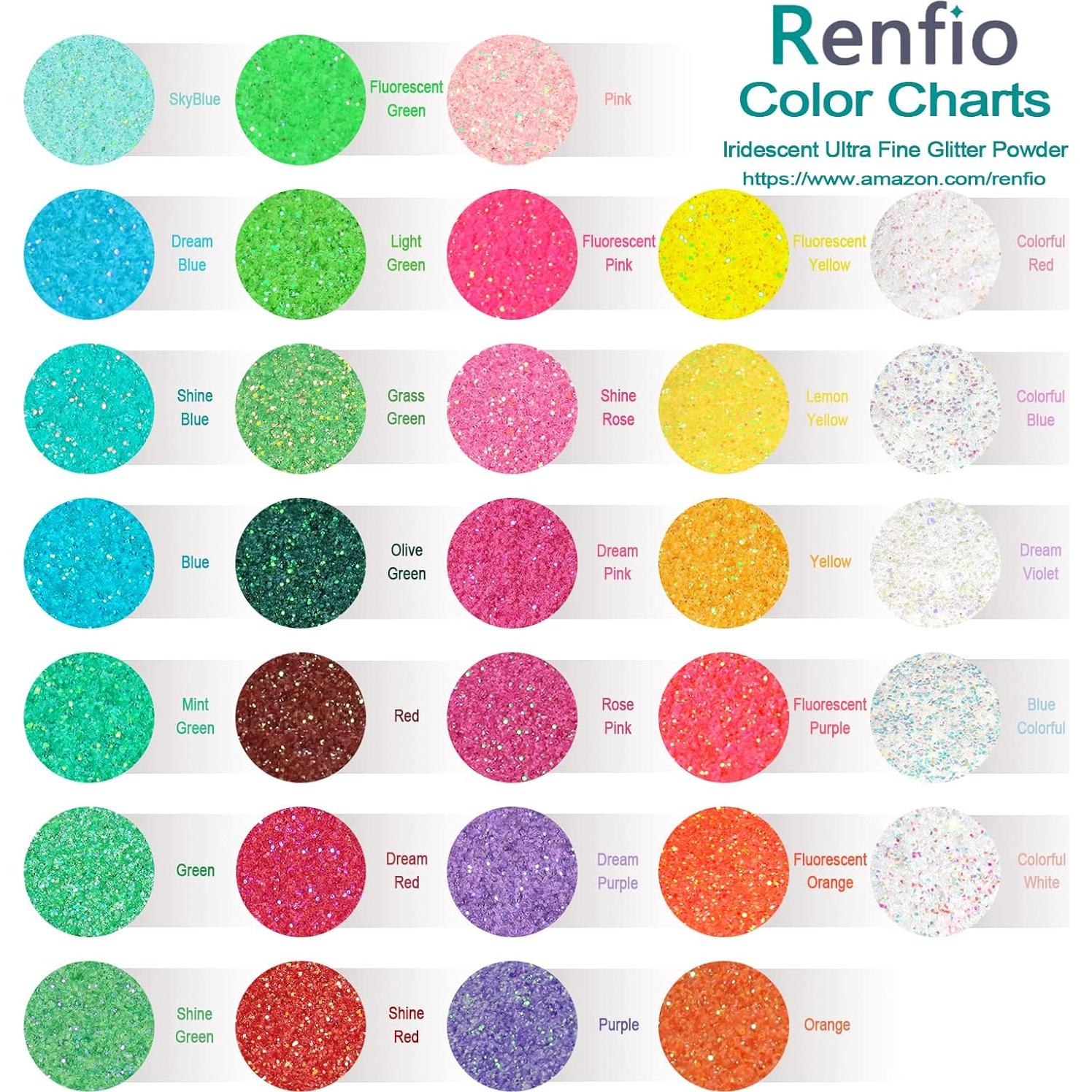 Brillo Rosa Fluorescente Renfio 55g Copos de PET para Manualidades