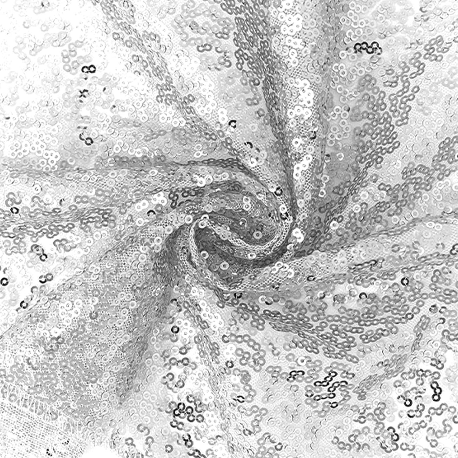 Caminos de Mesa de Lentejuelas Plateados Yblut 2 Piezas 30.48x182.88cm