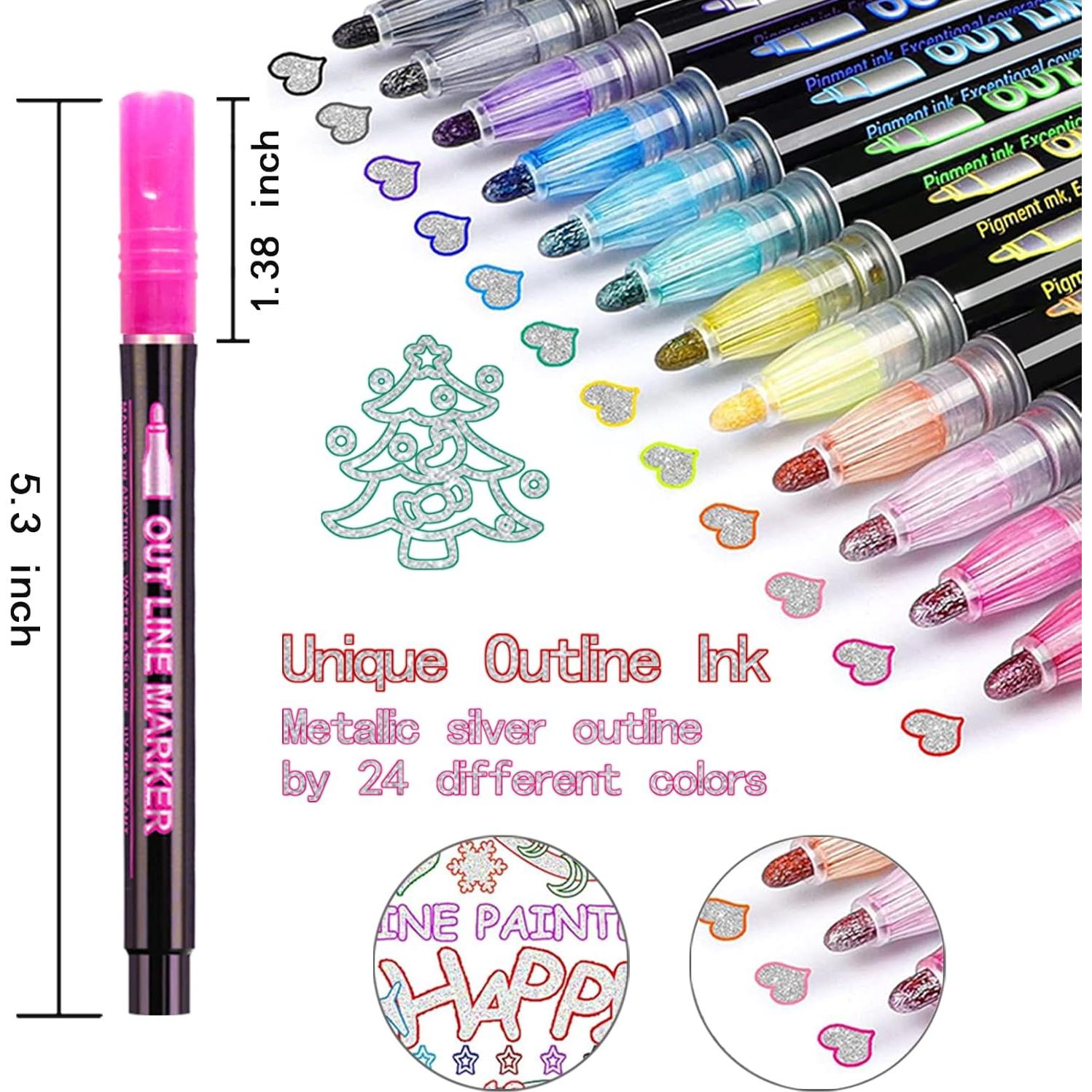 Marcadores Brillantes BIWAT 24 Colores para Manualidades