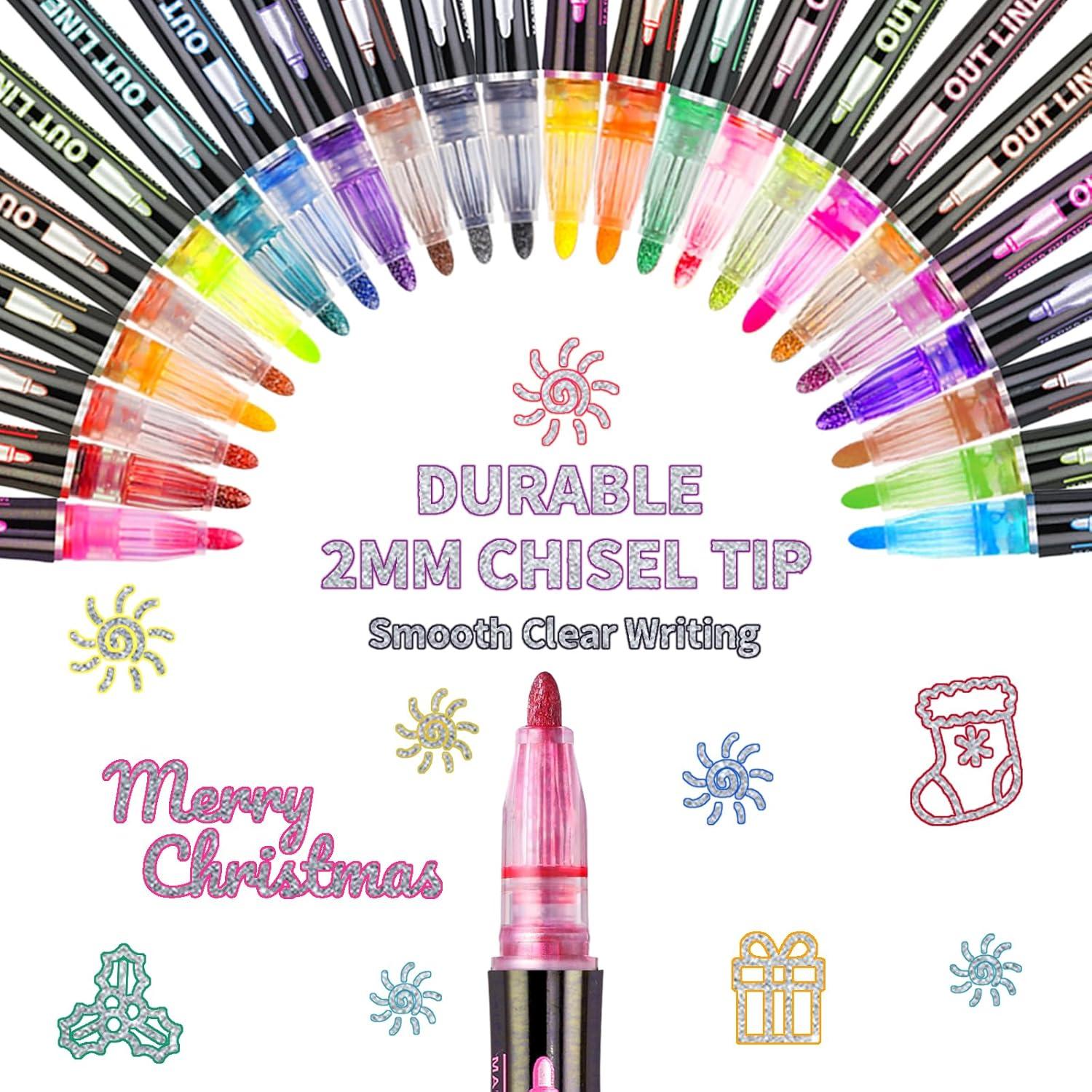 Marcadores Brillantes BIWAT 24 Colores para Manualidades