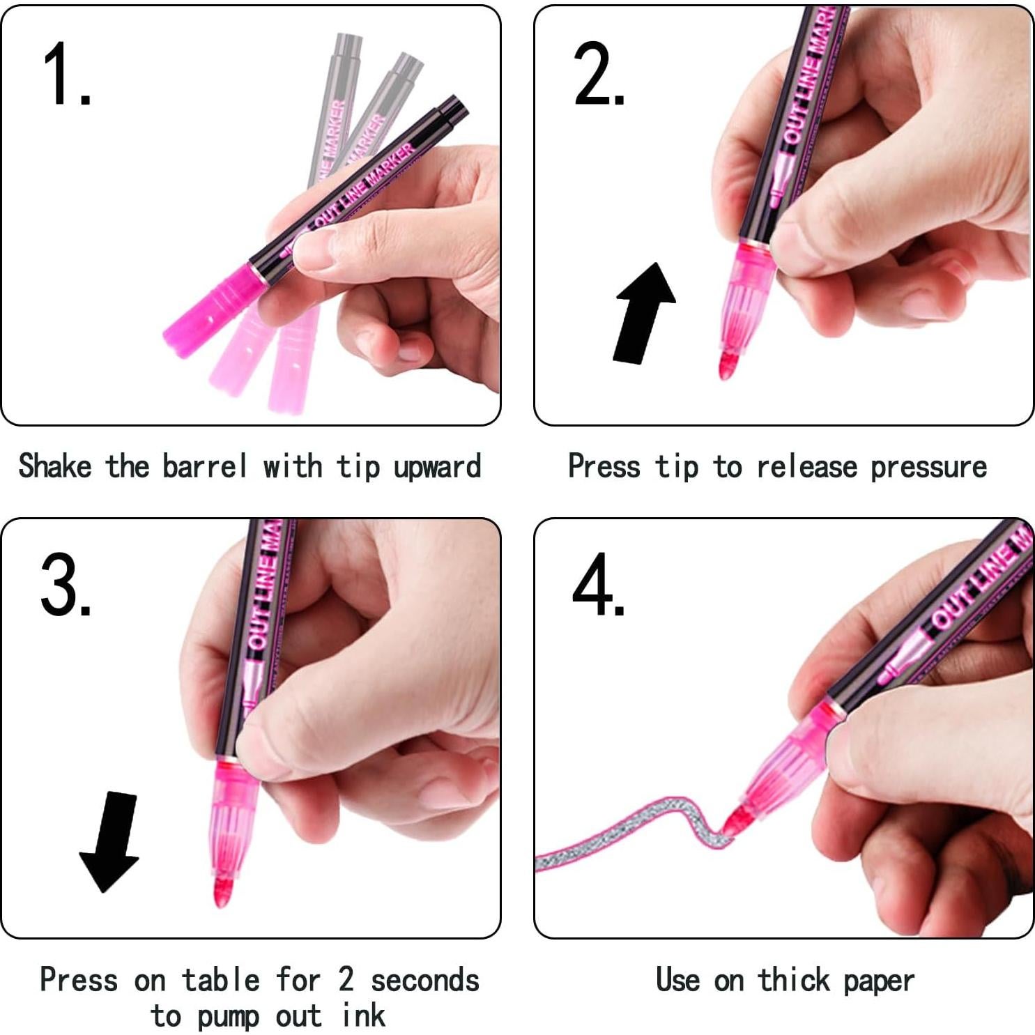 Marcadores Brillantes BIWAT 24 Colores para Manualidades