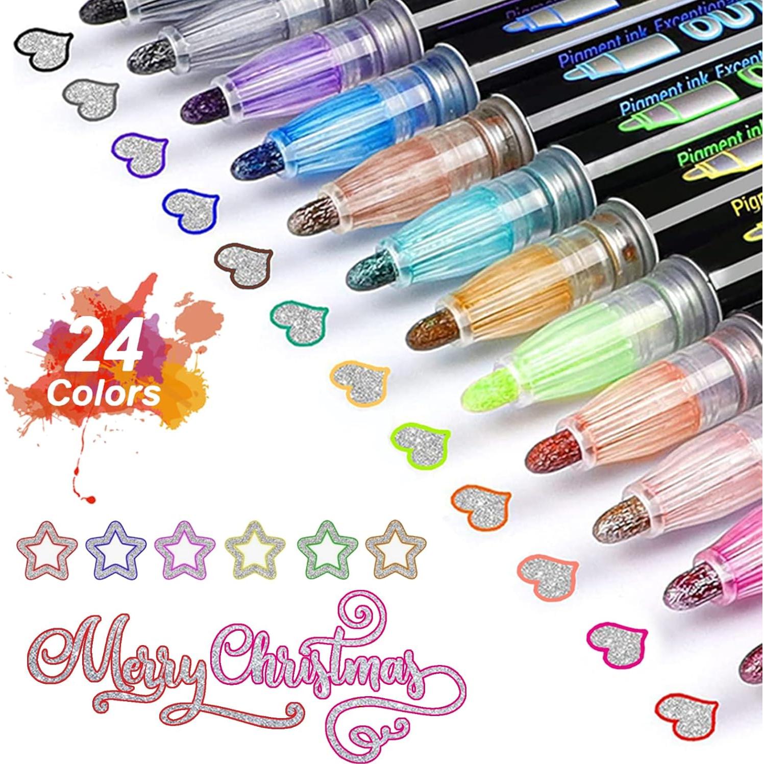 Marcadores Brillantes BIWAT 24 Colores para Manualidades