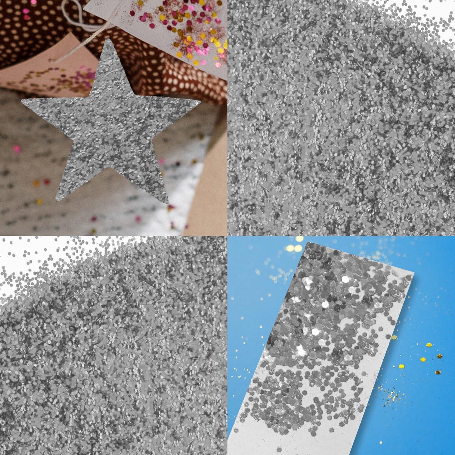 Polvo Brillante BAZIC 12-Pack Plateado 6.09 kg para Manualidades