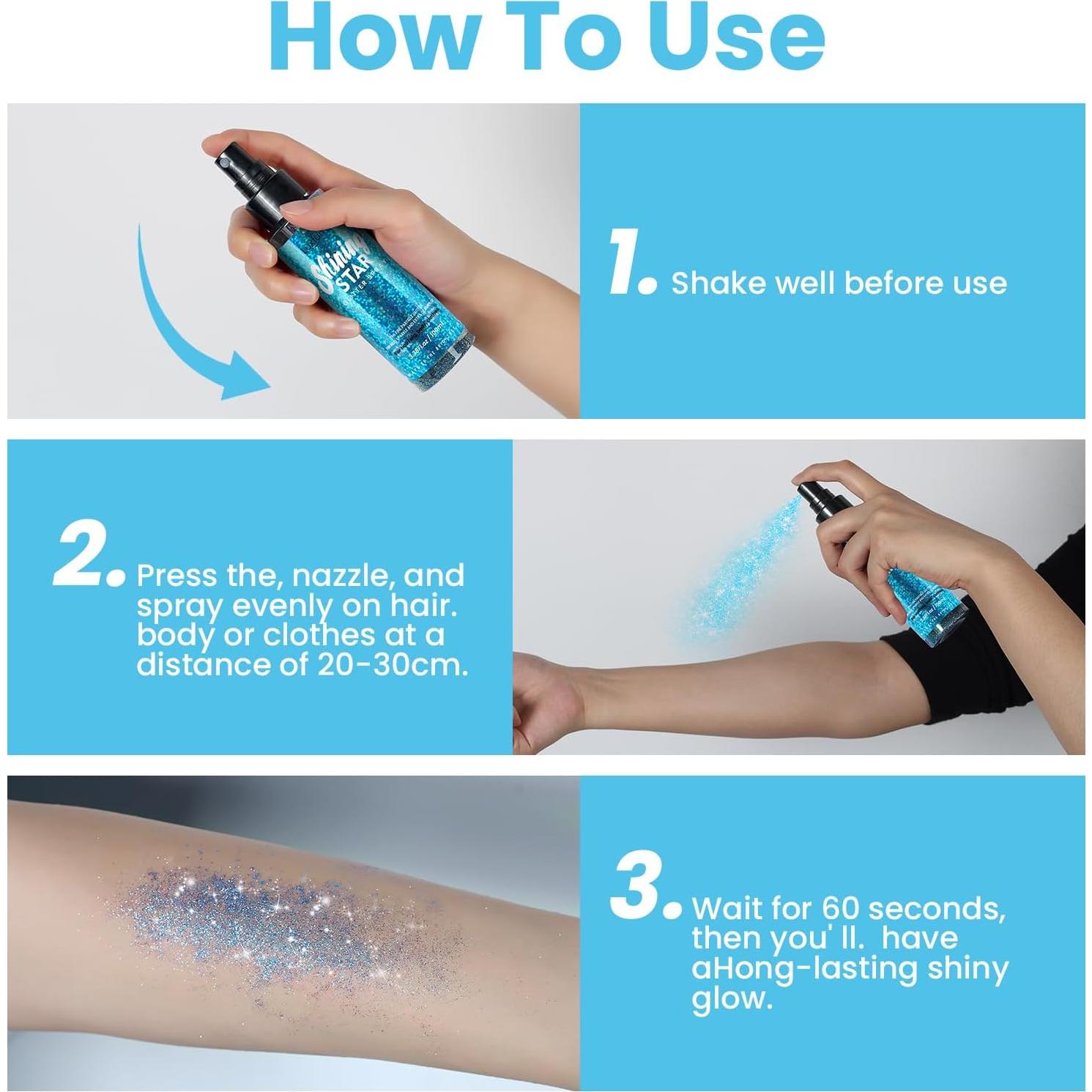 Spray de Brillo Corporal Luxfume 95.2g Azul - Secado Rápido