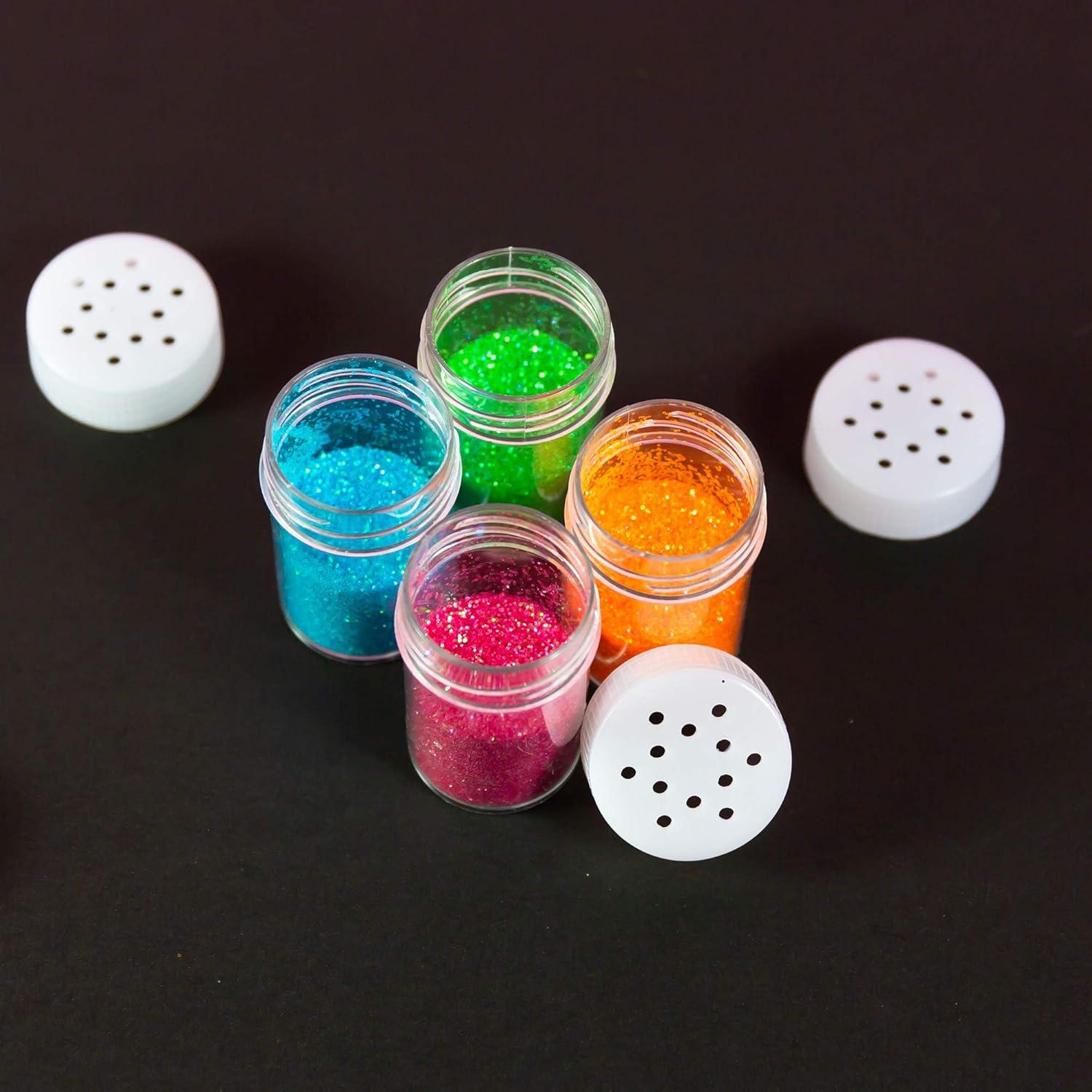 Polvo Brillante BAZIC 24 Paquetes Neón para Manualidades 32g