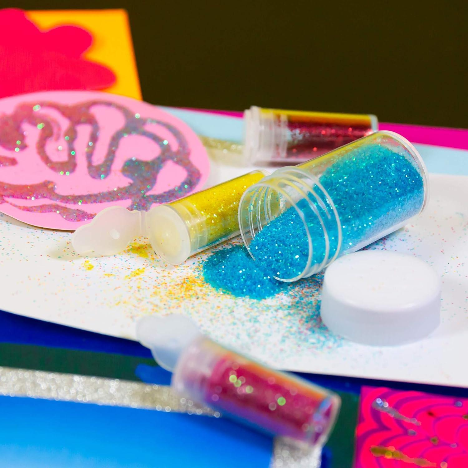 Polvo Brillante BAZIC 24 Paquetes Neón para Manualidades 32g