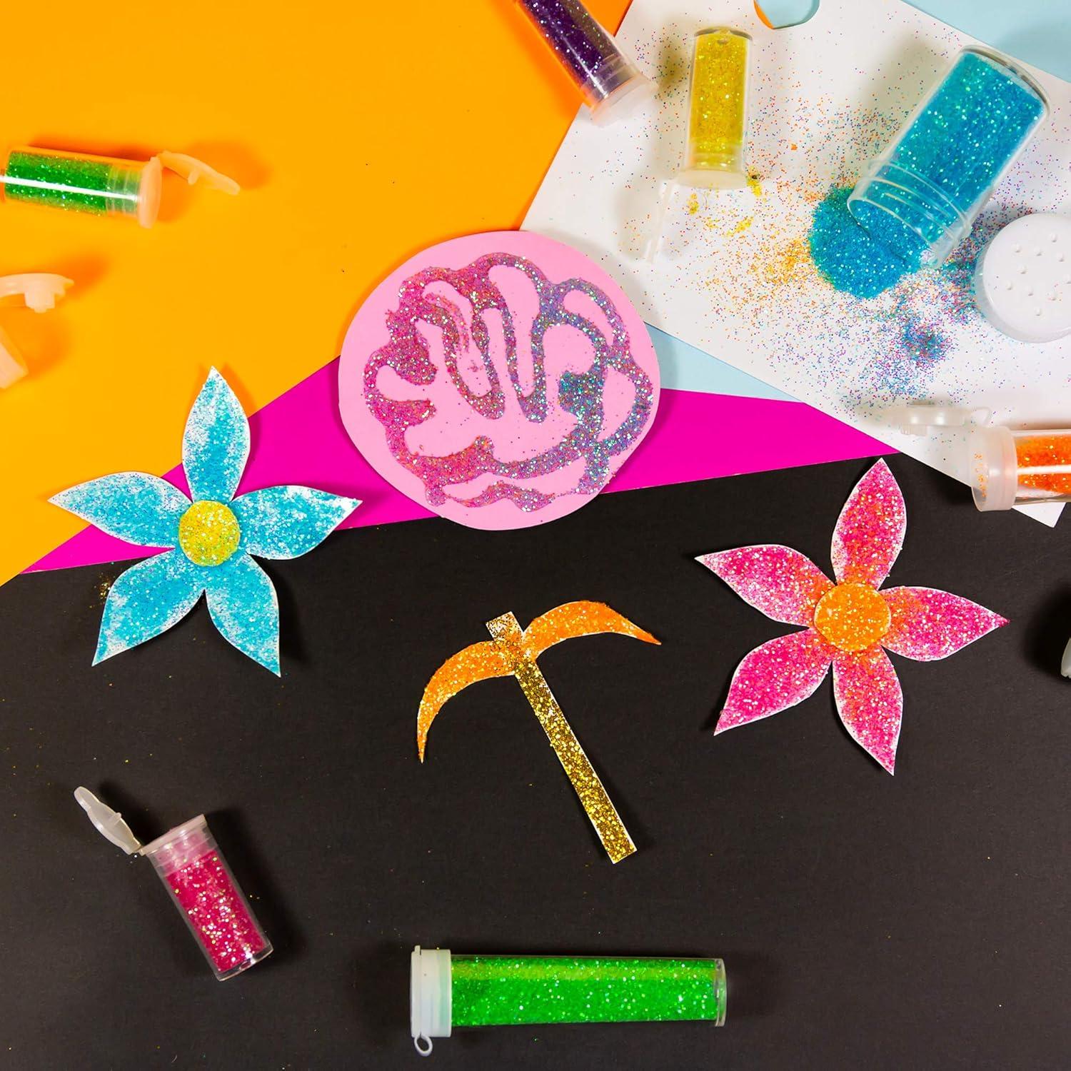 Polvo Brillante BAZIC 24 Paquetes Neón para Manualidades 32g