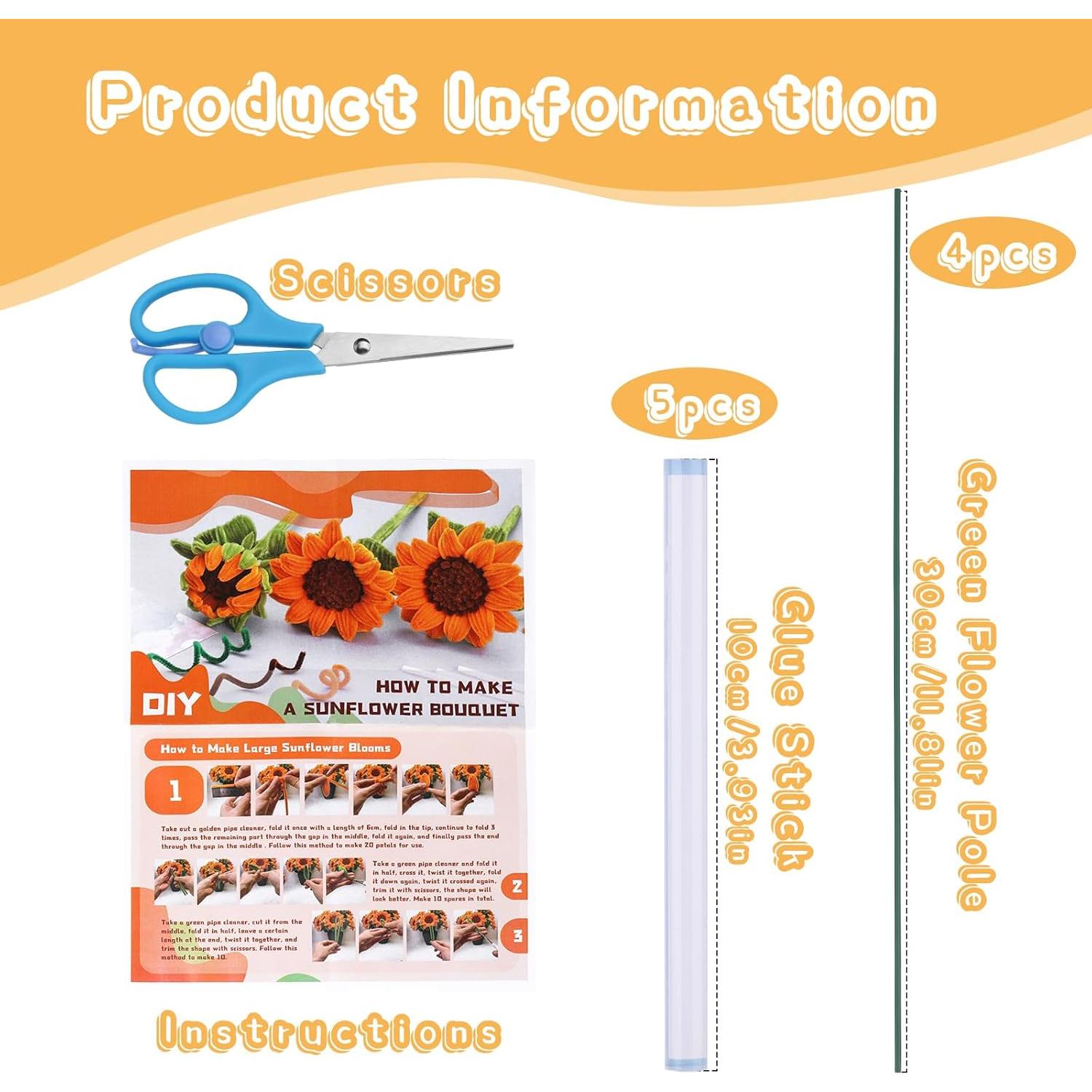 Kit de Manualidades UzecPk 190 Piezas Limpiapipas Flores