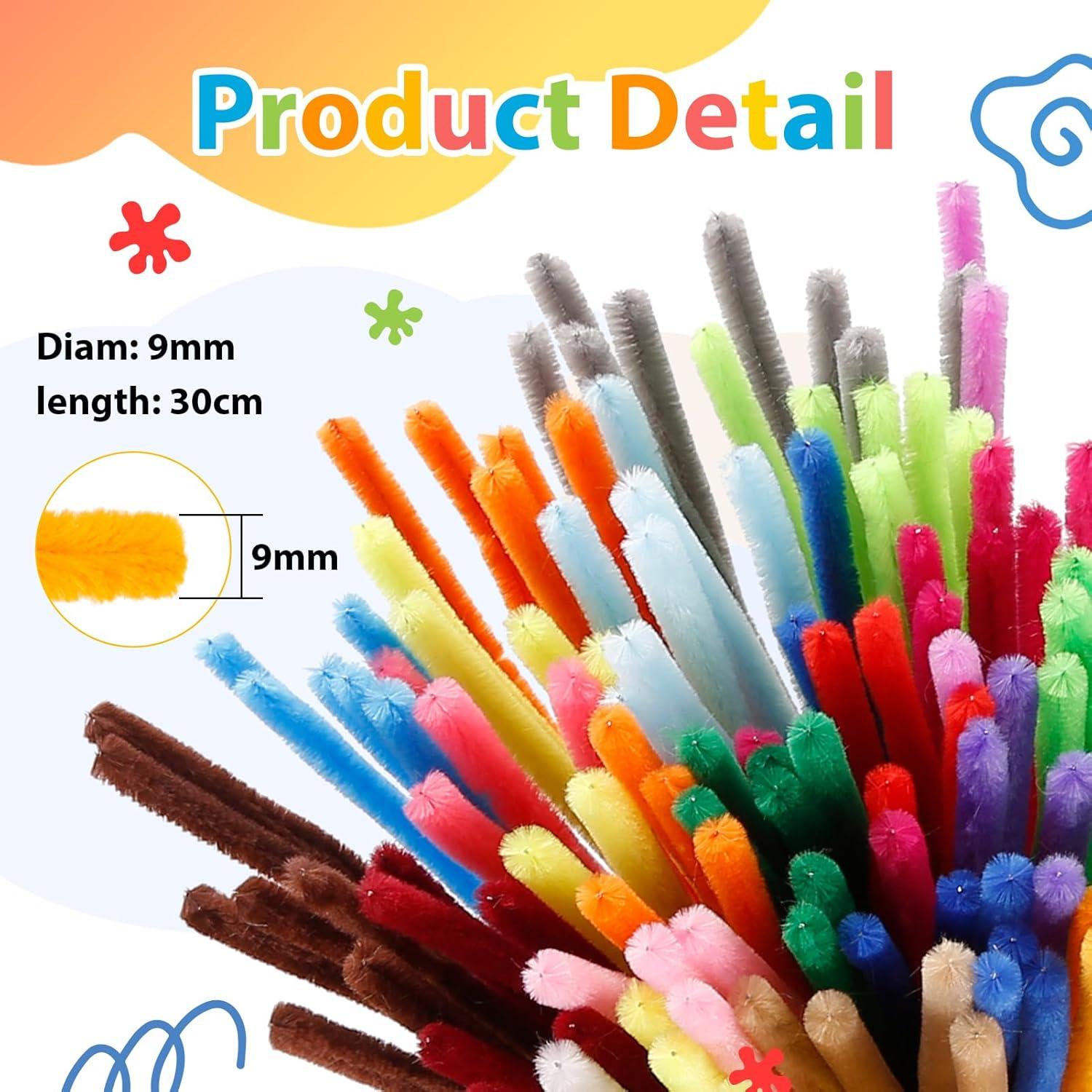 Caydo 200 Piezas Limpiapipas Gruesos 9mm x 30cm Manualidades