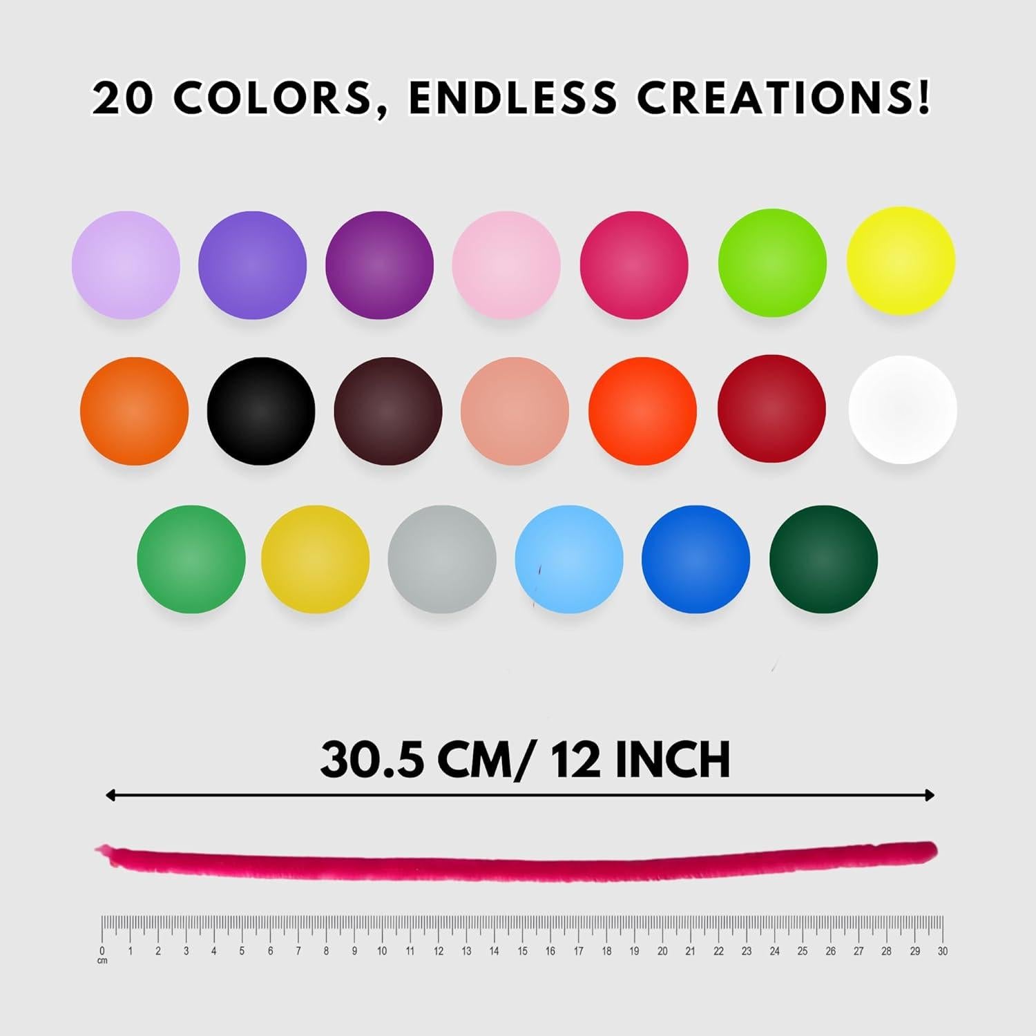 Limpiapipas Manualidades 280 PCS Luwans 30.48 cm Multicolores