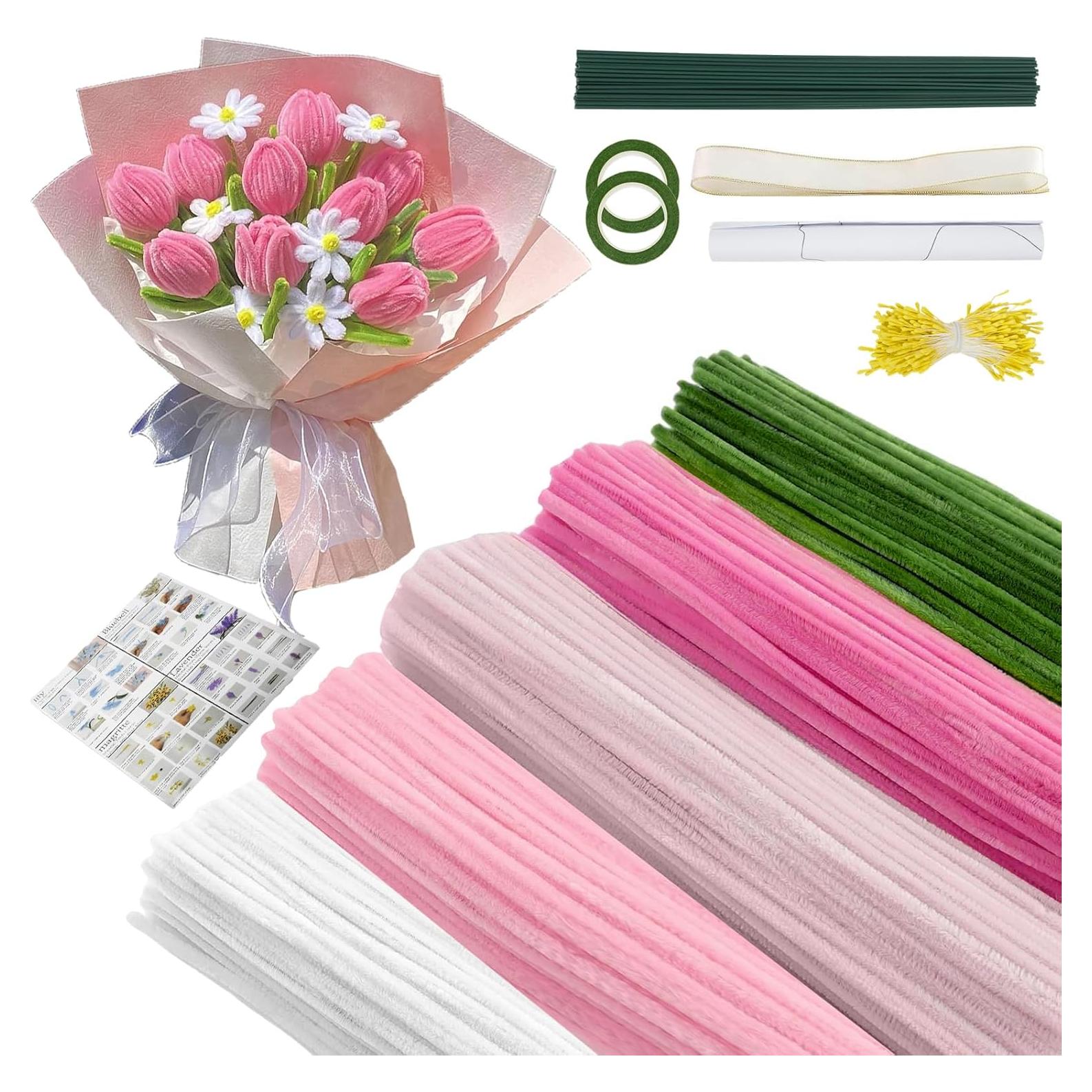 Kit de Manualidades de Flores Sykart - 400 Piezas Rosa
