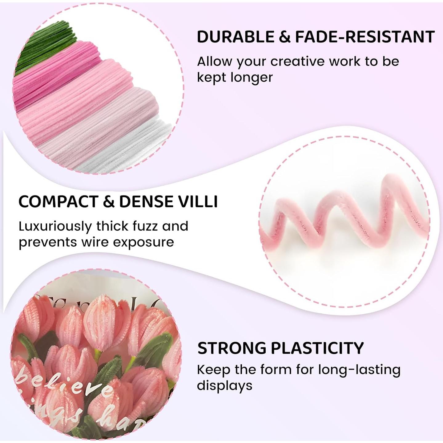 Kit de Manualidades de Flores Sykart - 400 Piezas Rosa