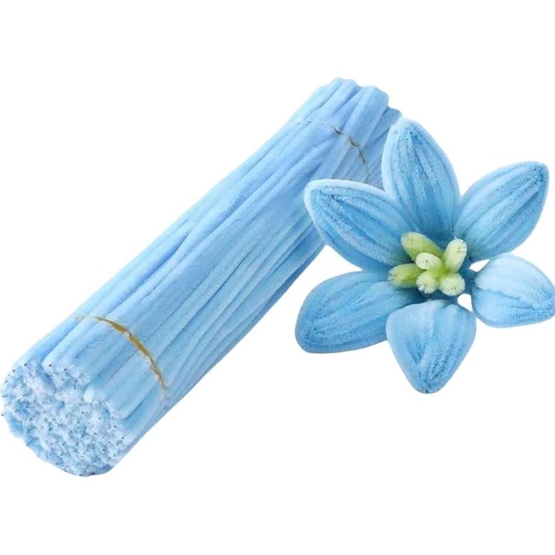 100 Limpiapipas Chenille Azul 30.48 cm para Manualidades DIY