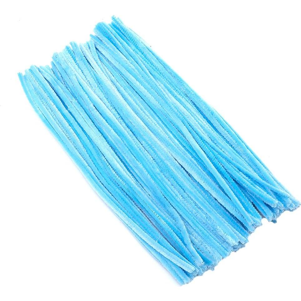 100 Limpiapipas Chenille Azul 30.48 cm para Manualidades DIY