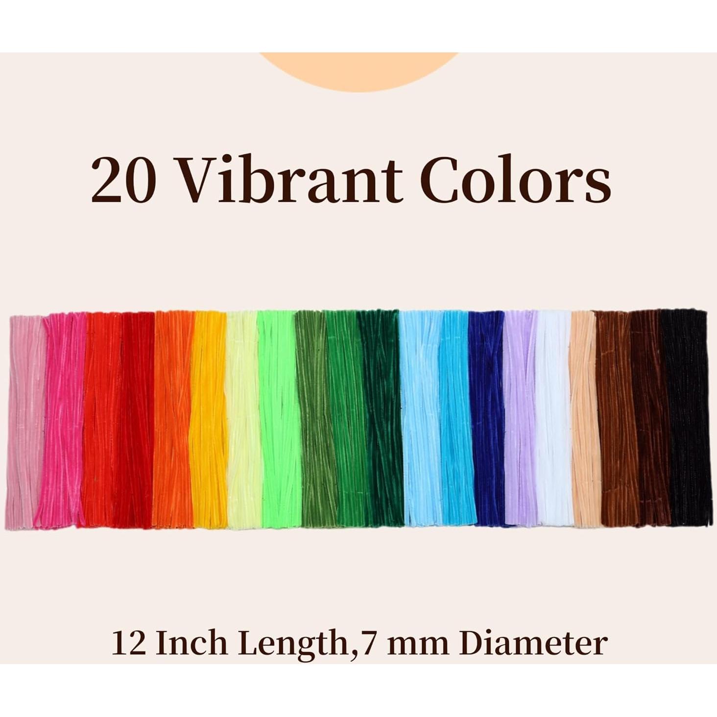 Limpiadores de Tuberías Chenilla 1000 pcs 20 Colores 30 cm - z.j.z.b. Studios