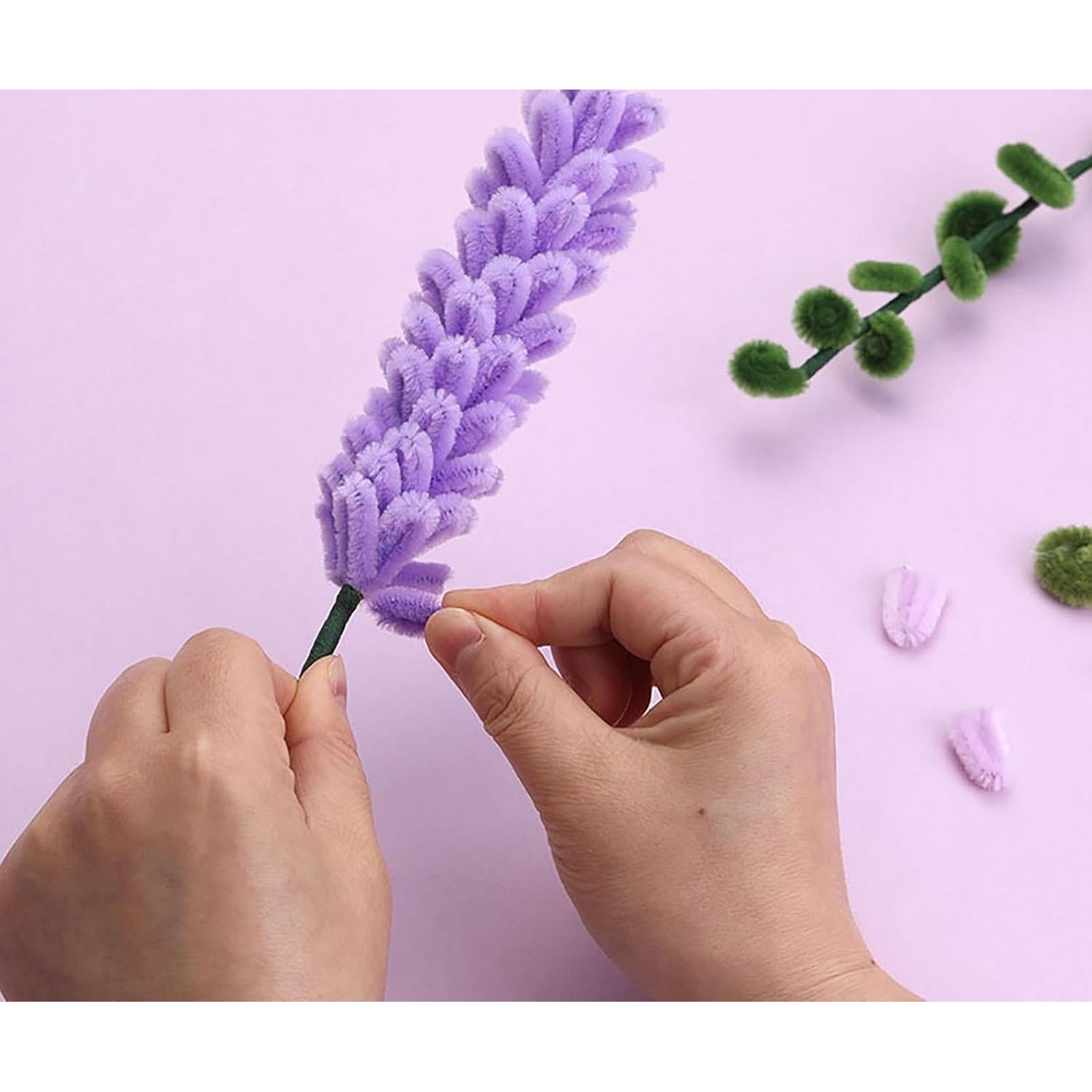 Juego de limpiapipas de flores de lavanda Comfysail 400 piezas