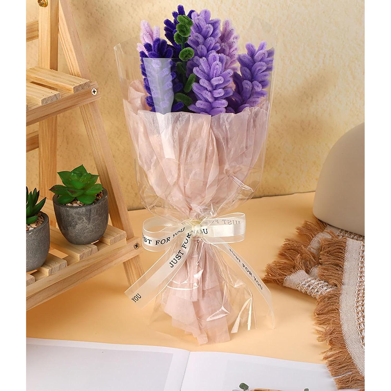 Juego de limpiapipas de flores de lavanda Comfysail 400 piezas
