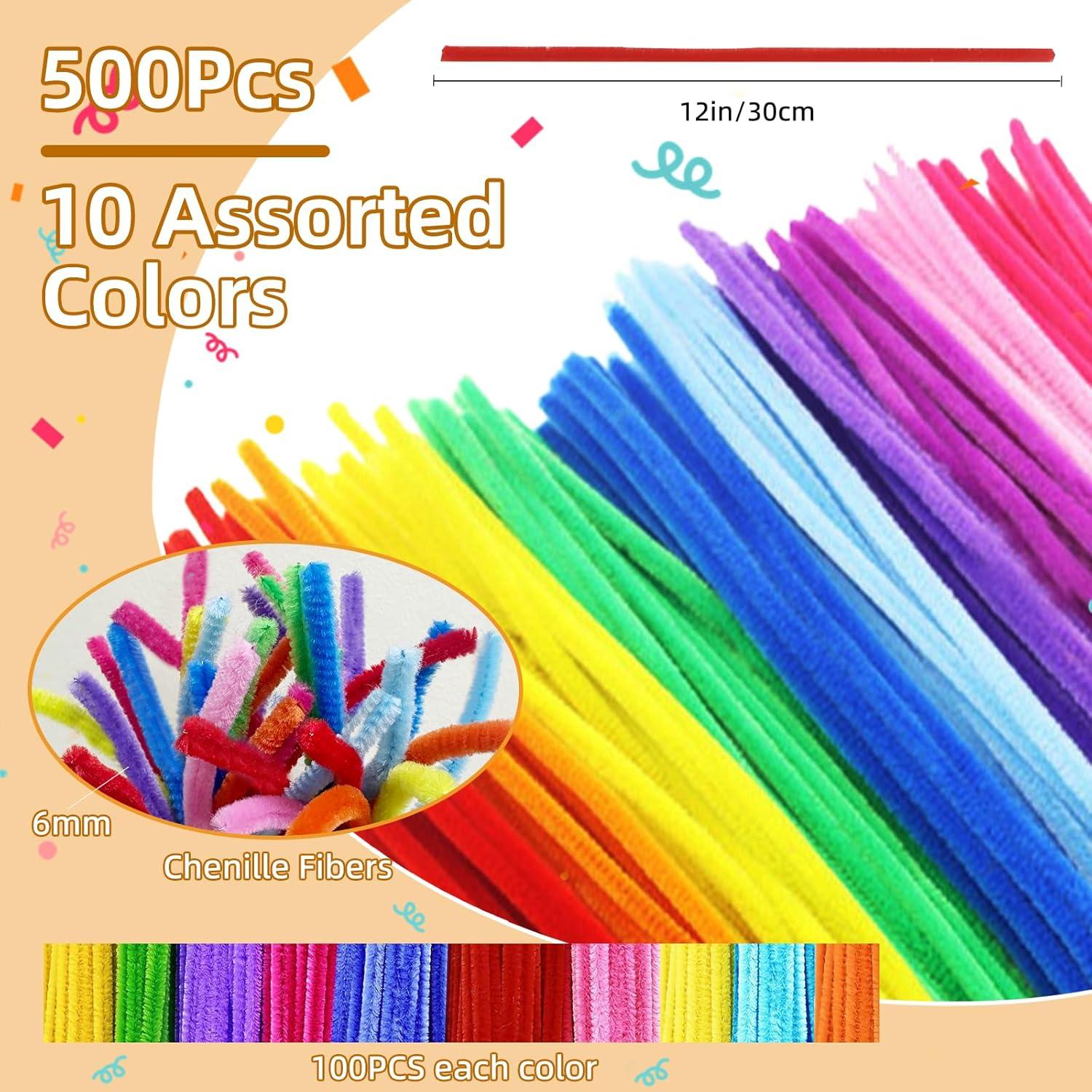 500 Limpiapipas Coloridos IIDEA 6mm x 30.48cm Manualidades