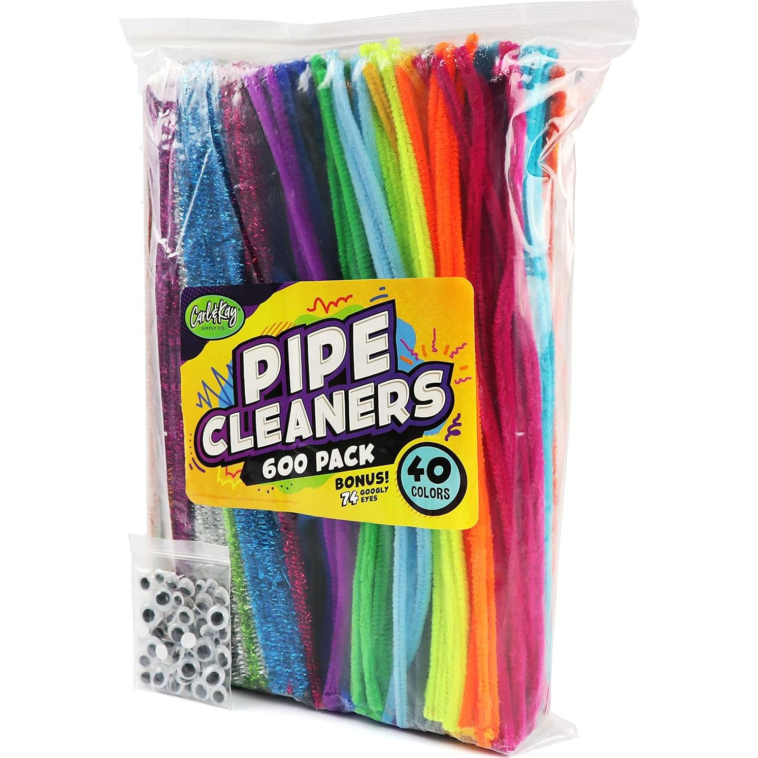 Limpiapipas Coloridos Carl & Kay 600 Unidades + 74 Ojos Móviles