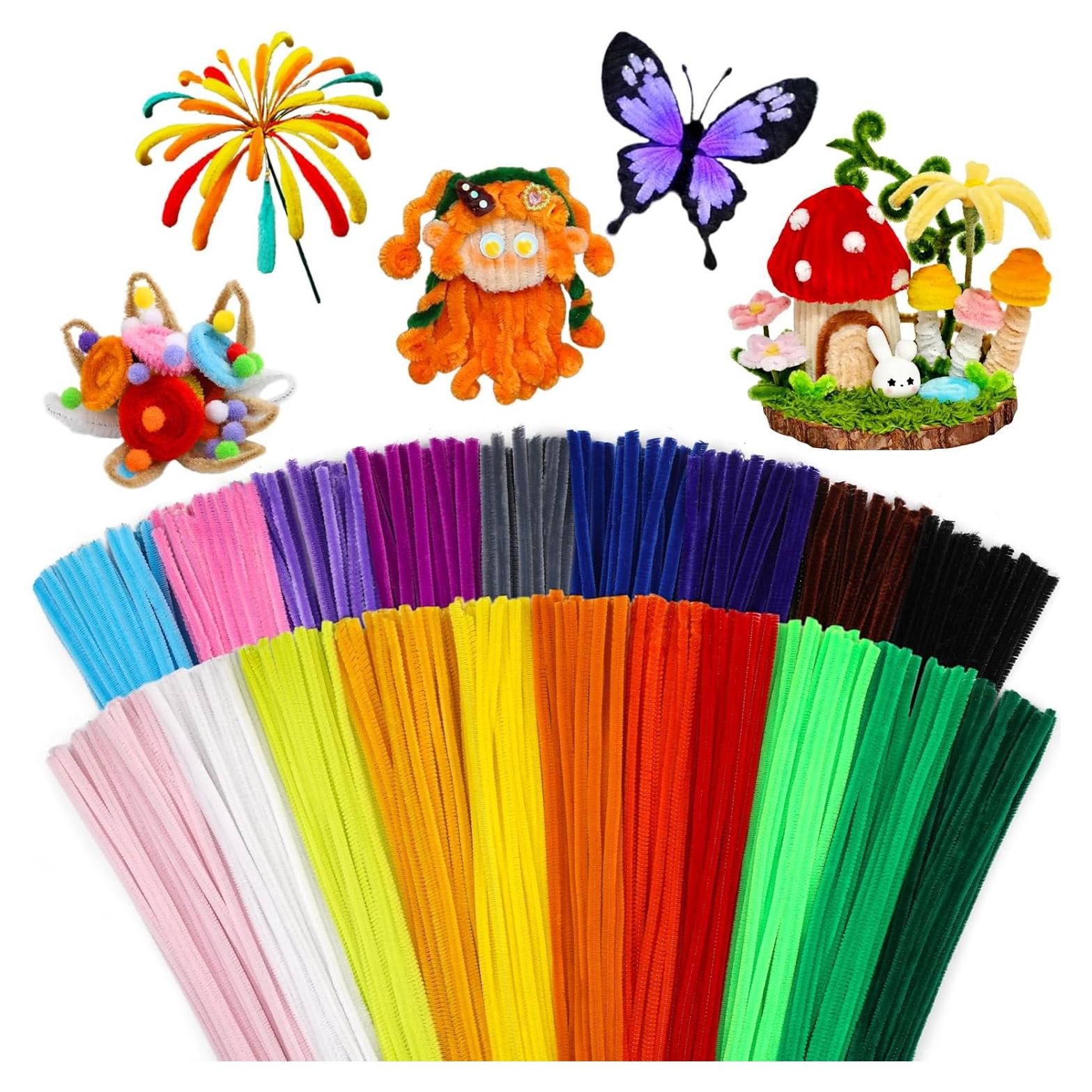 200 Limpiadores de Tubos Chenille Iuuidu 20 Colores Manualidades