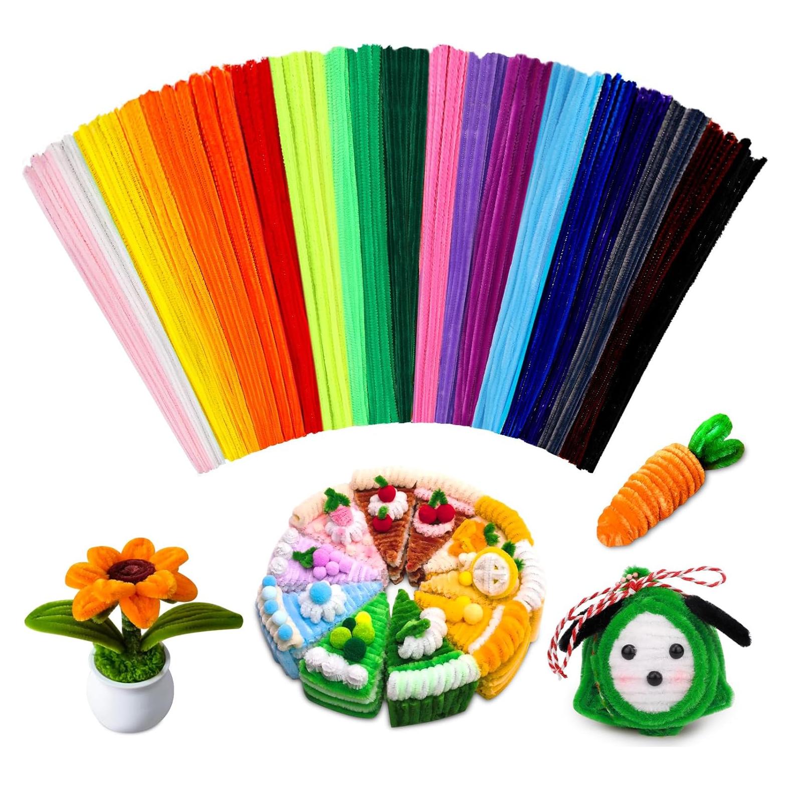 200 Limpiapipas Chenille Multicolores Giwrmu para Manualidades