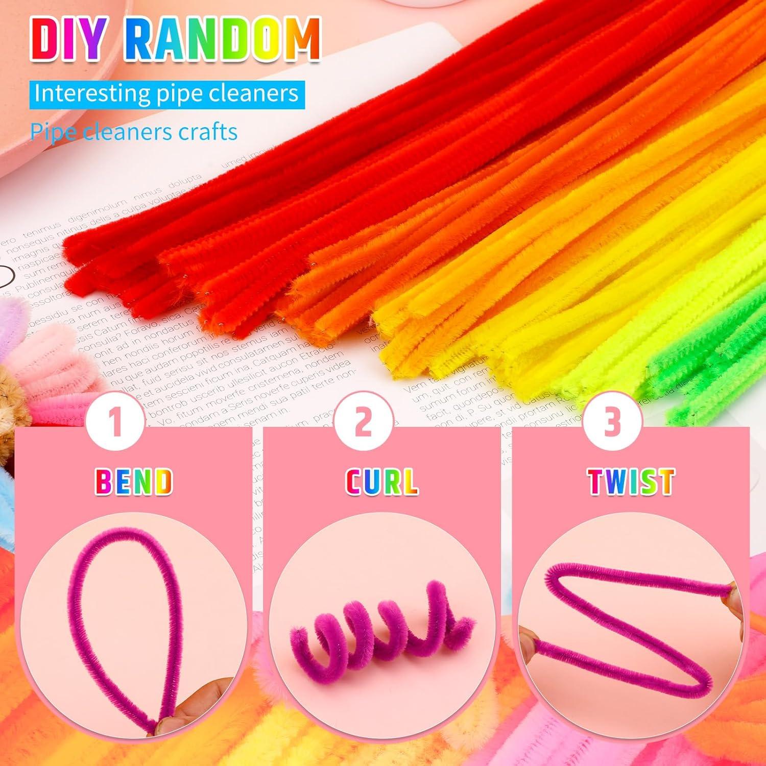 200 Limpiapipas Chenille Multicolores Giwrmu para Manualidades