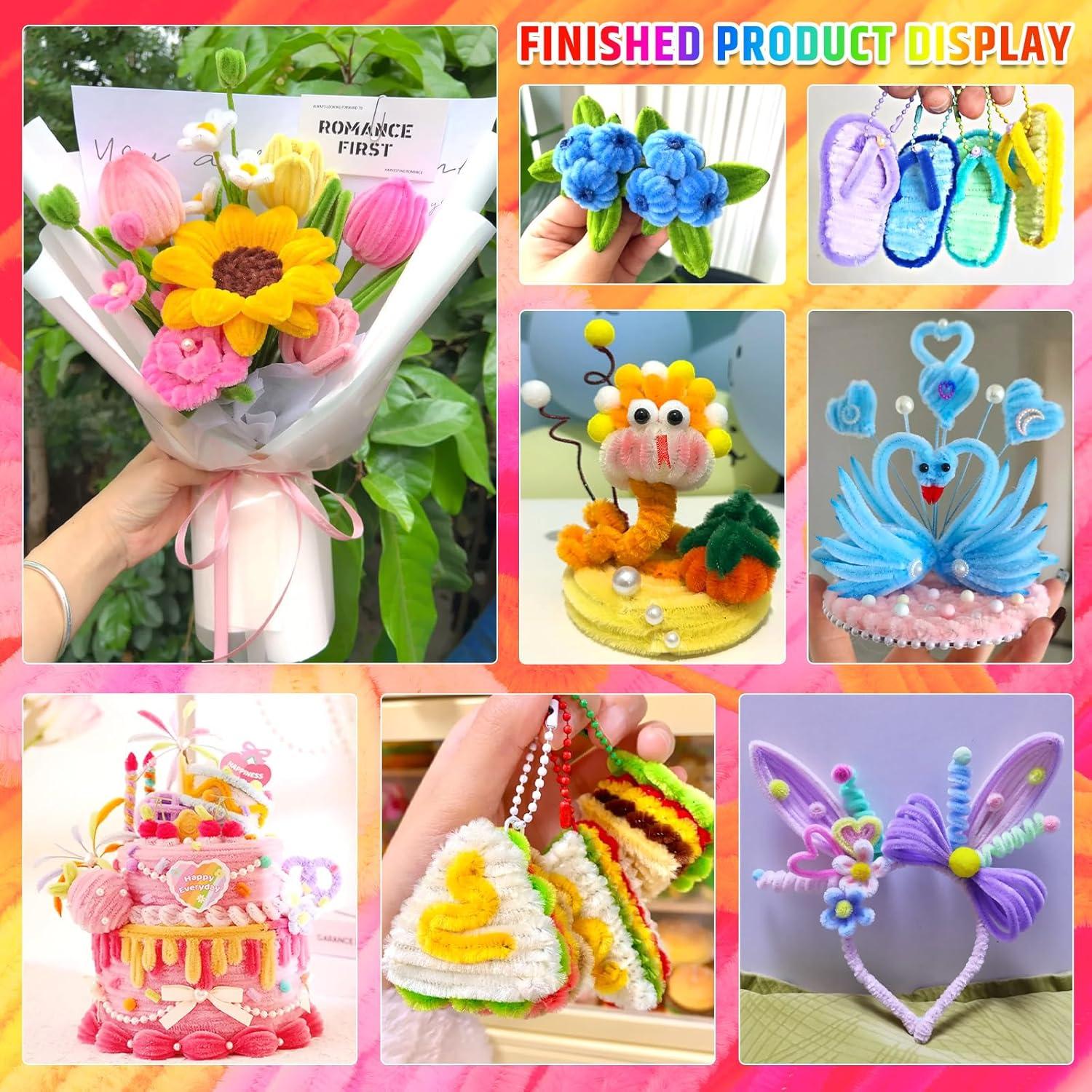 200 Limpiapipas Chenille Multicolores Giwrmu para Manualidades