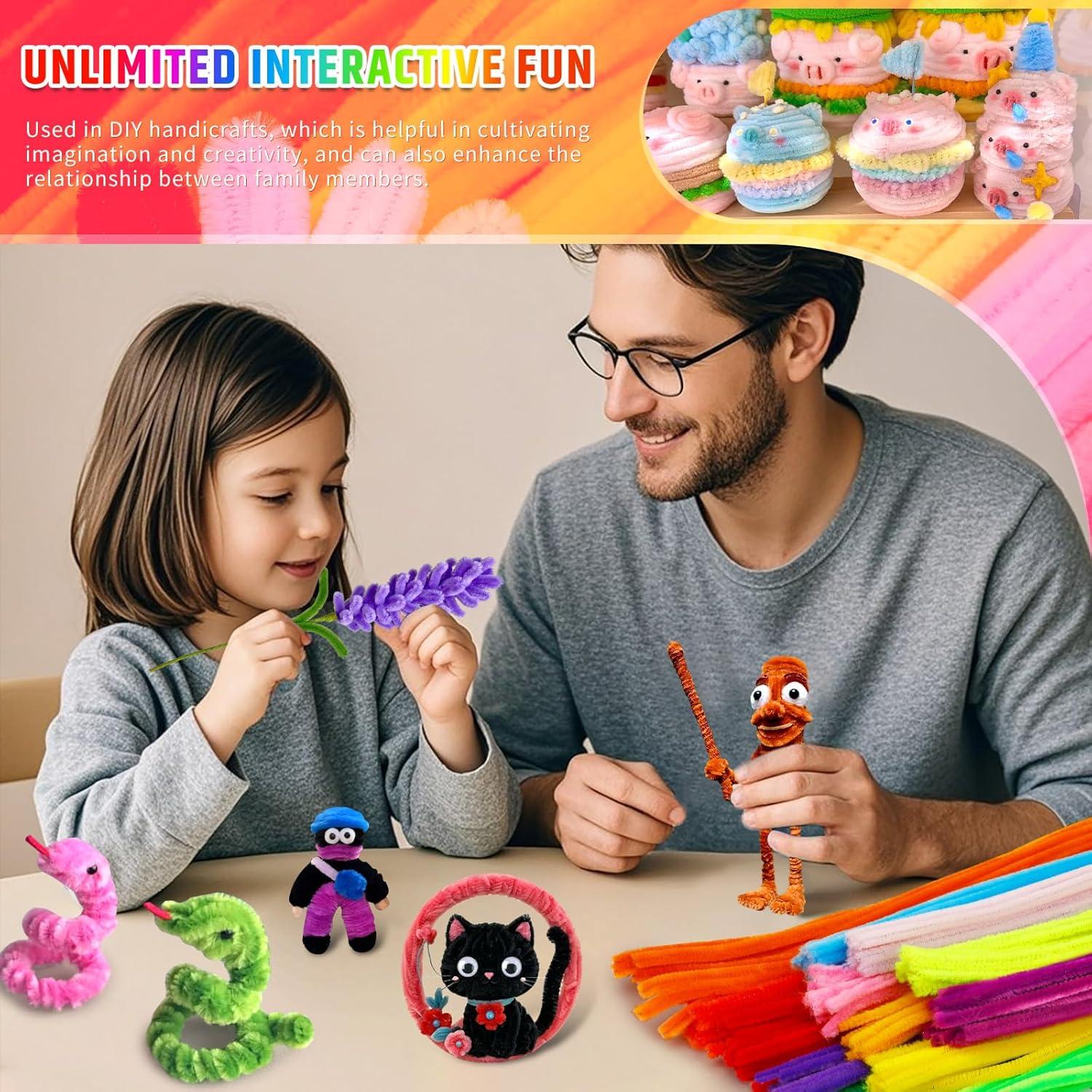 200 Limpiapipas Chenille Multicolores Giwrmu para Manualidades