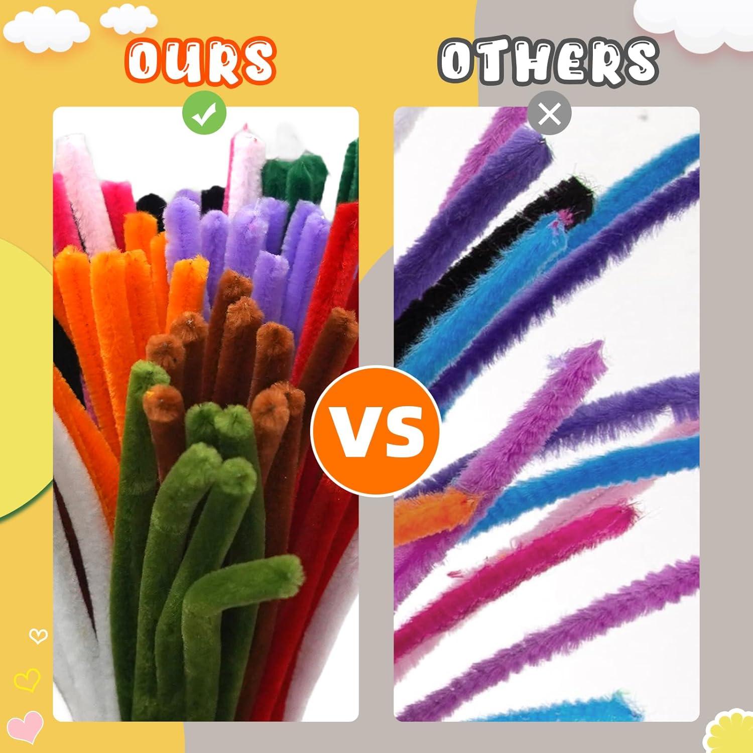 Limpiapipas URADIART 450 pcs 30 Colores Chenille 6mm x 30.48 cm