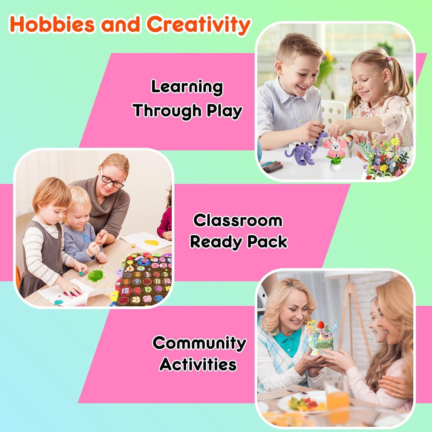 Limpiapipas URADIART 450 pcs 30 Colores Chenille 6mm x 30.48 cm