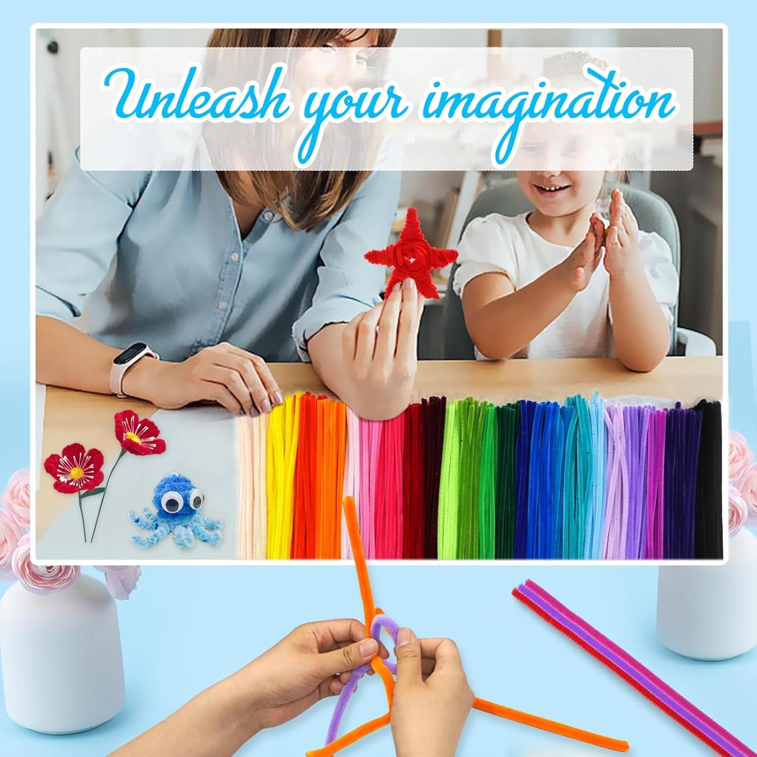 Limpiapipas URADIART 450 pcs 30 Colores Chenille 6mm x 30.48 cm