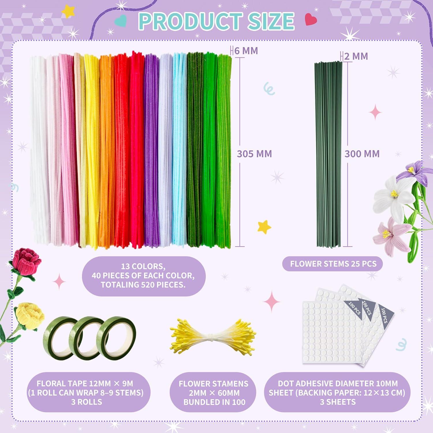 Kit de manualidades QY 572 PCS limpiapipas 13 colores DIY