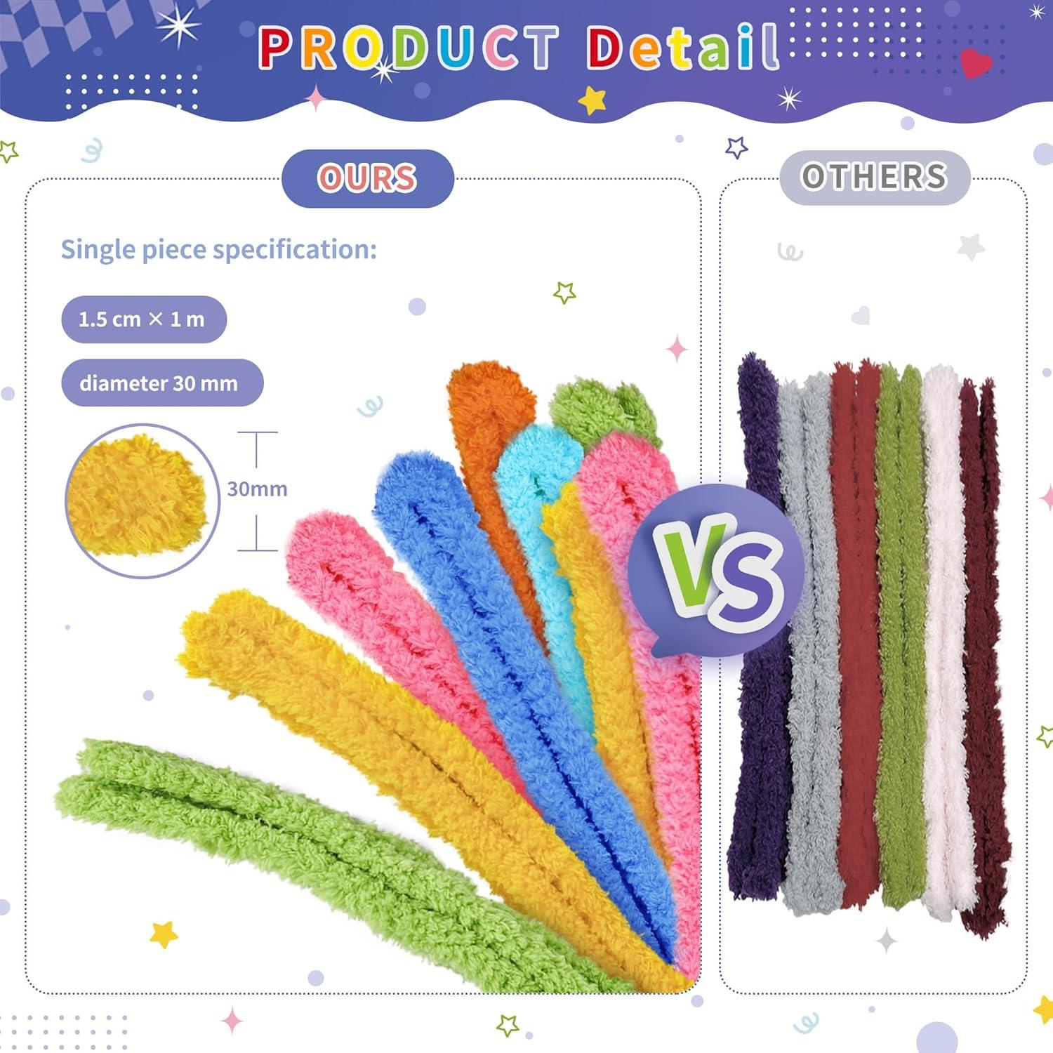 Kit de Manualidades 12 Pcs Limpiapipas Jumbo QY 150 cm