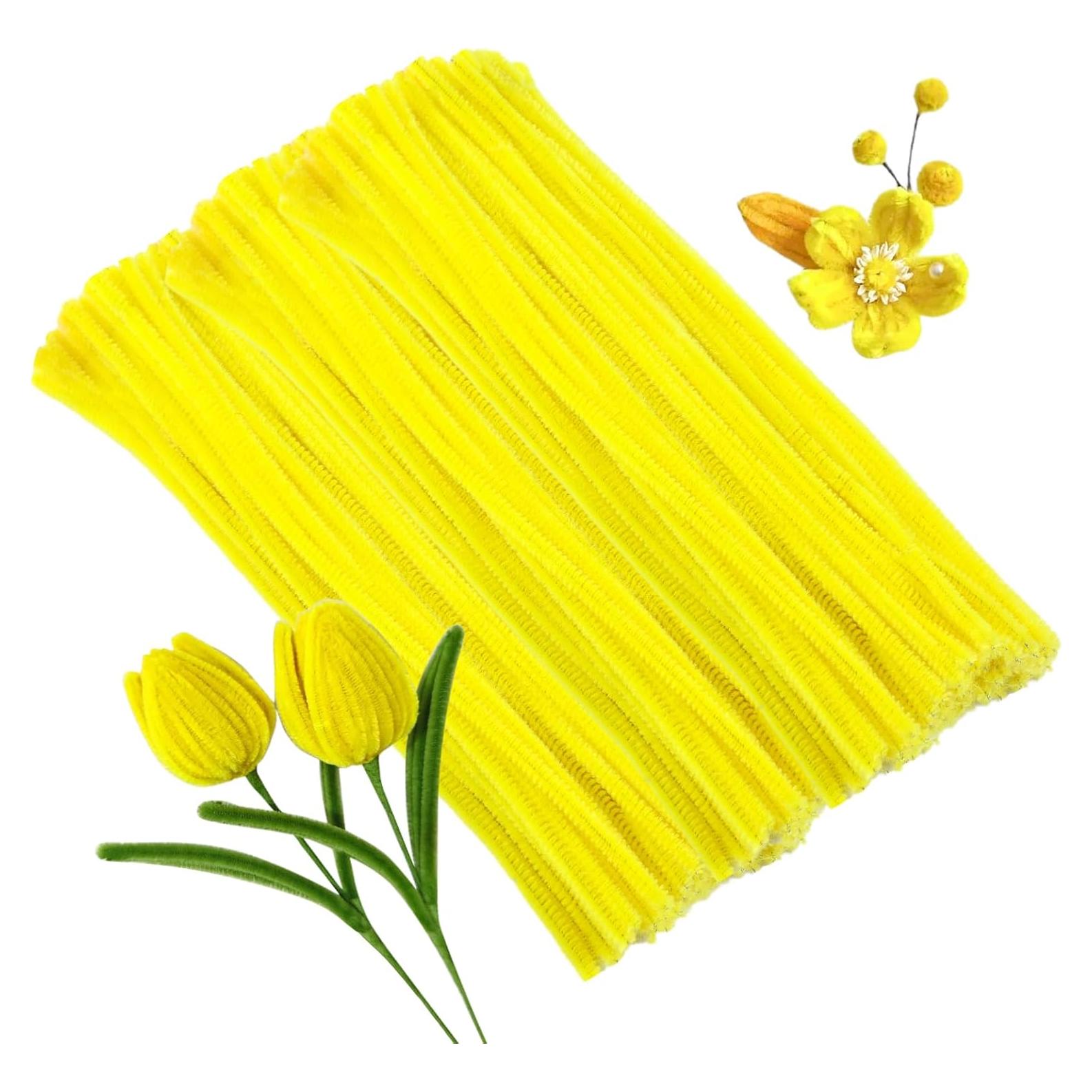 100 Piezas Limpiapipas Amarillos ZXIIXZ para Manualidades